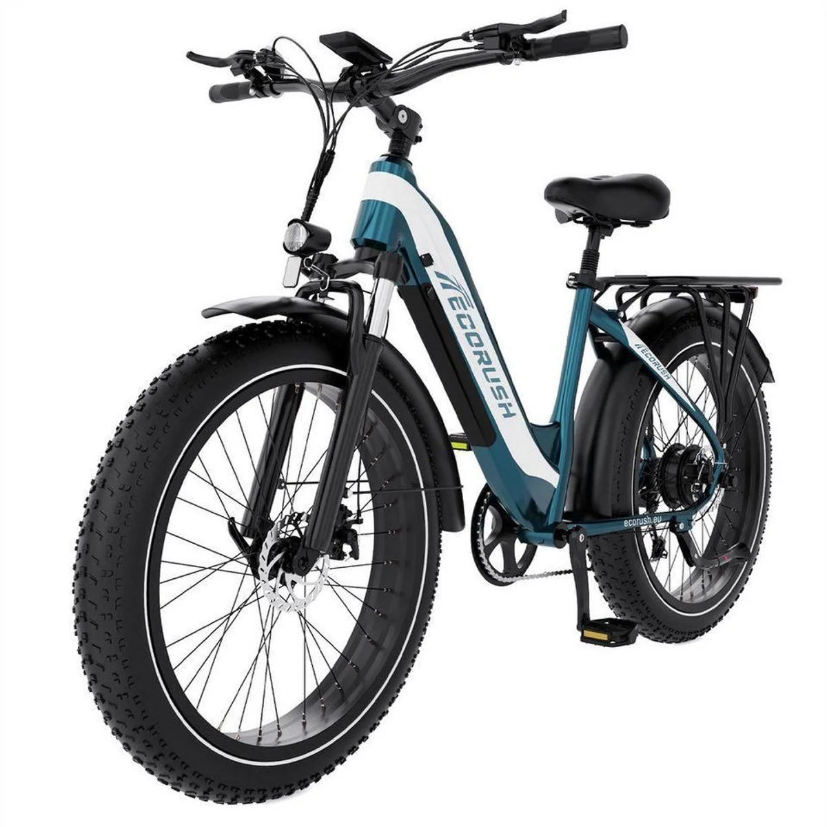 ECORUSH E-Bike Trekkingrad, 100 km Reichweite, 7-Gang Shimano, 624 Wh Akku
