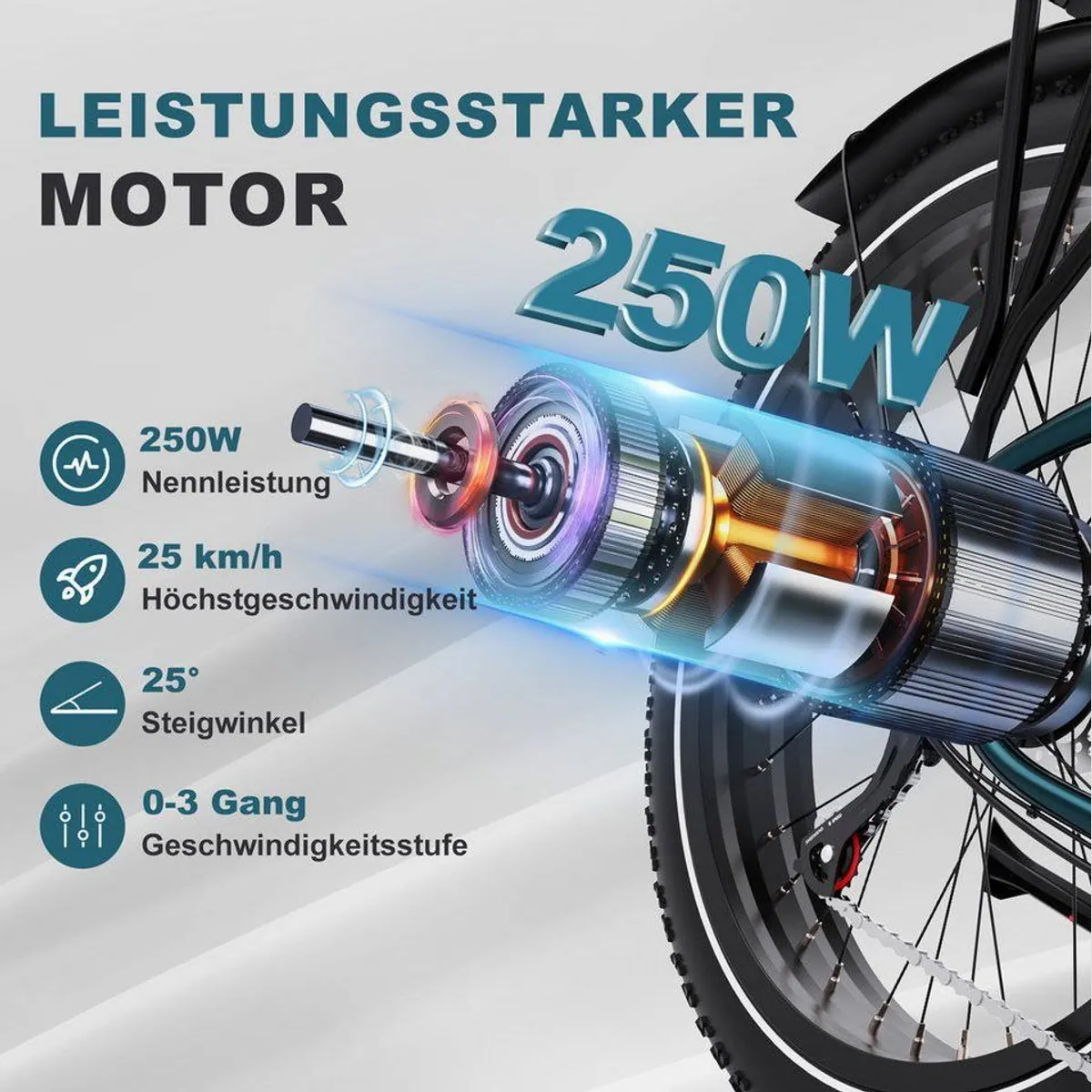 ECORUSH E-Bike Trekkingrad, 100 km Reichweite, 7-Gang Shimano, 624 Wh Akku 2