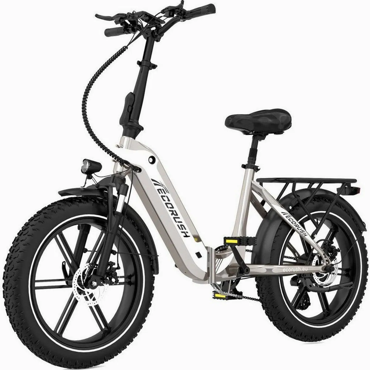 ECORUSH R2 E-Bike Faltrad, 20 Zoll, 60-100 km Reichweite, Shimano 7-Gang