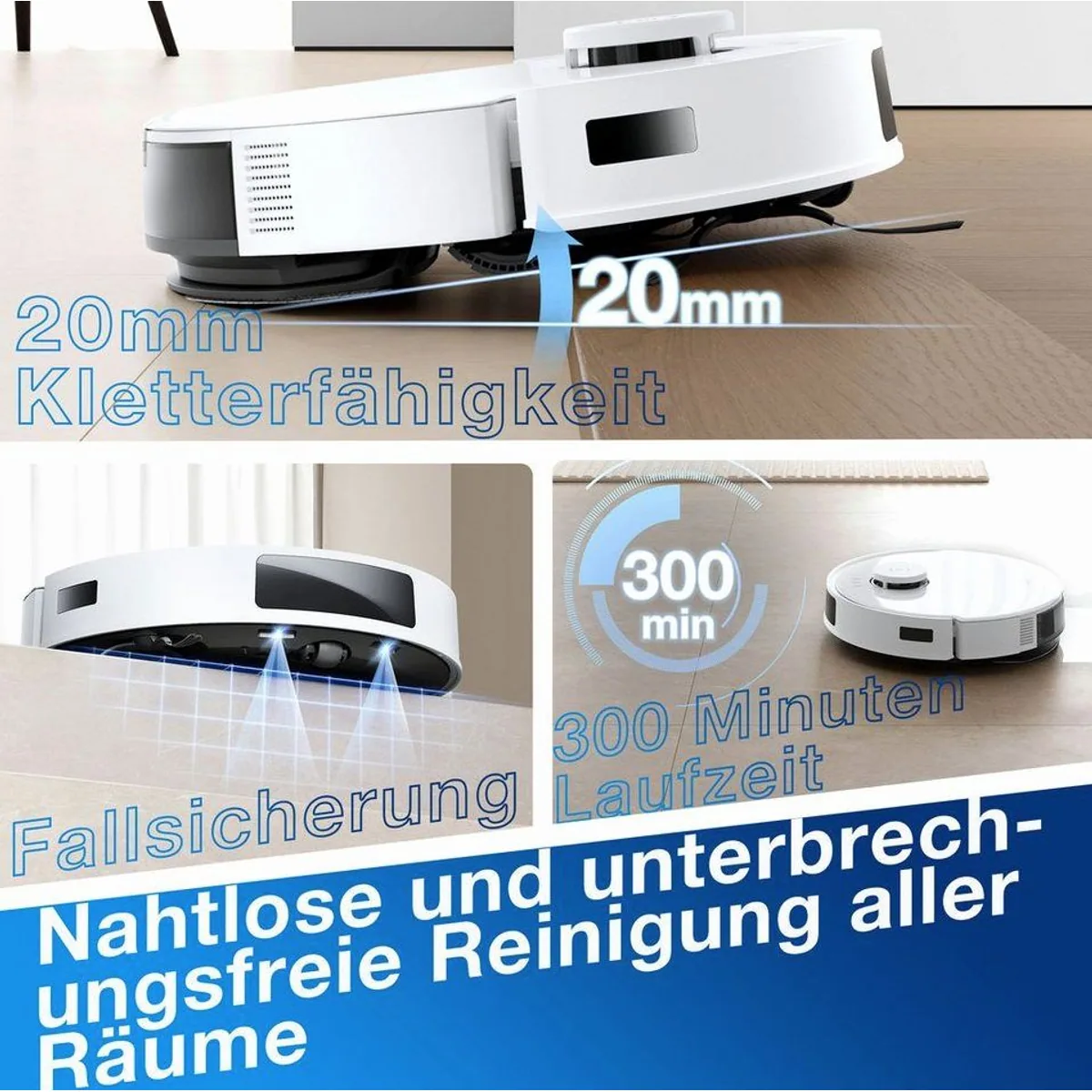 ECOVACS DEEBOT N20 PRO PLUS Saugroboter, starke Saugkraft, Wischfunktion, beutellos 5
