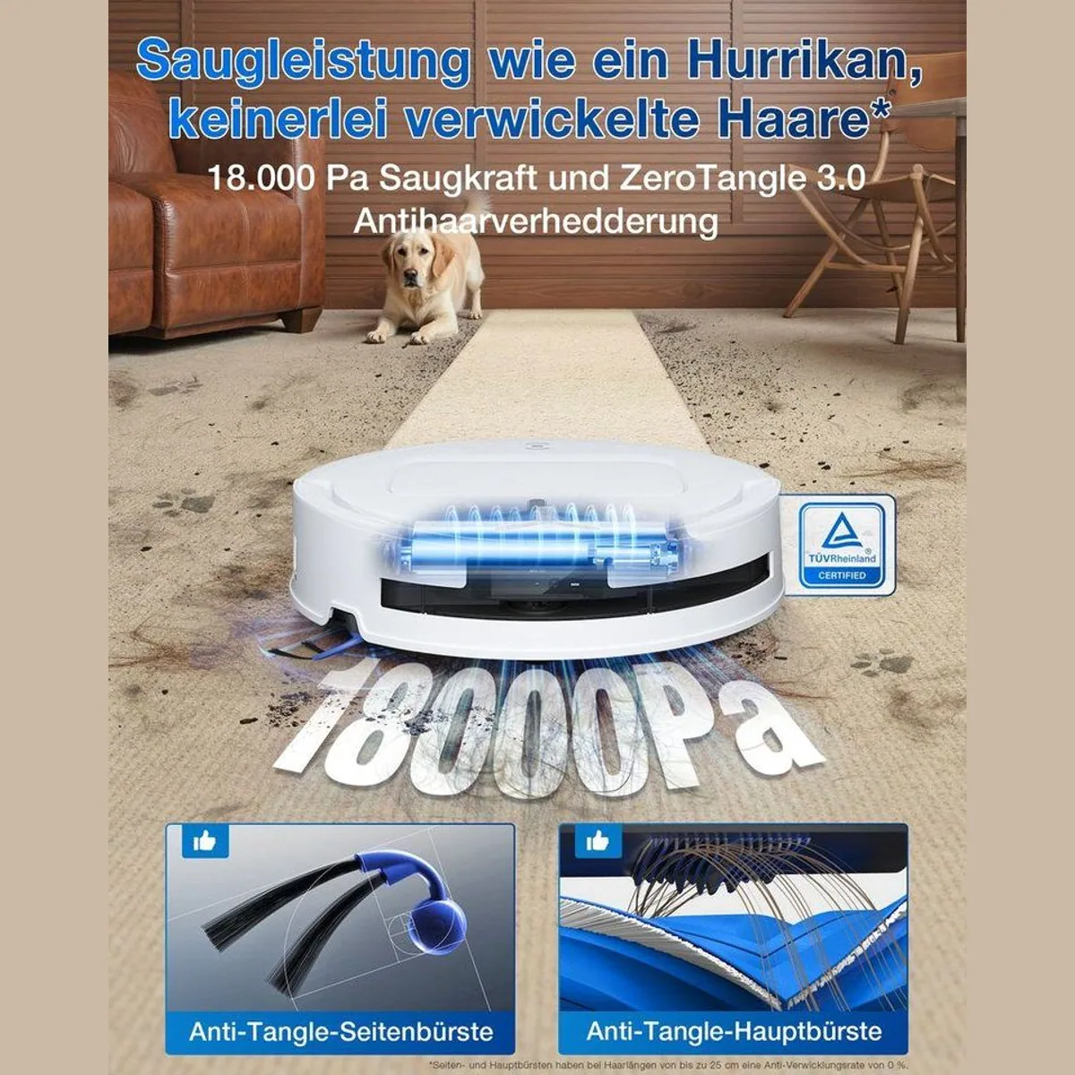 ECOVACS DEEBOT T80 OMNI WHITE, 80 W, Saug- und Wischfunktion, 18.000 Pa Saugkraft 5