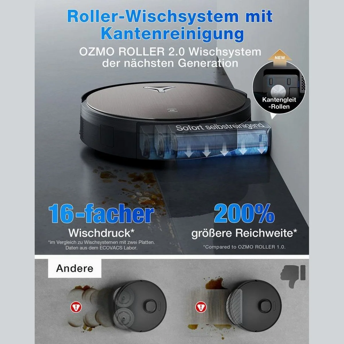 ECOVACS DEEBOT X11 OmniCyclone Saugroboter, 19.500 Pa, beutellos, Wischfunktion 5