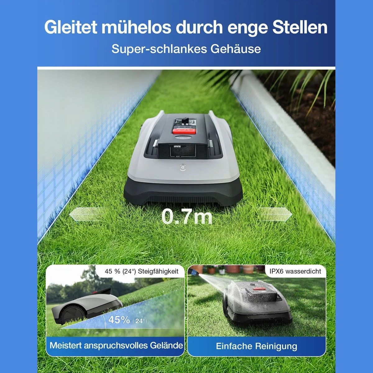 ECOVACS GOAT O600 RTK Rasenmähroboter, präzise Navigation, 600 m² Flächenleistung 5