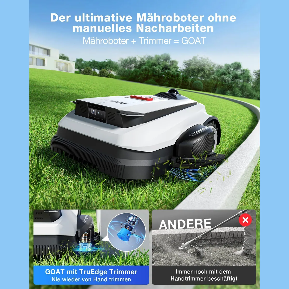 ECOVACS Rasenmähroboter GOAT A1600 LiDAR PRO, für Rasenflächen bis 1600 m², hochpräzise Navigation 2