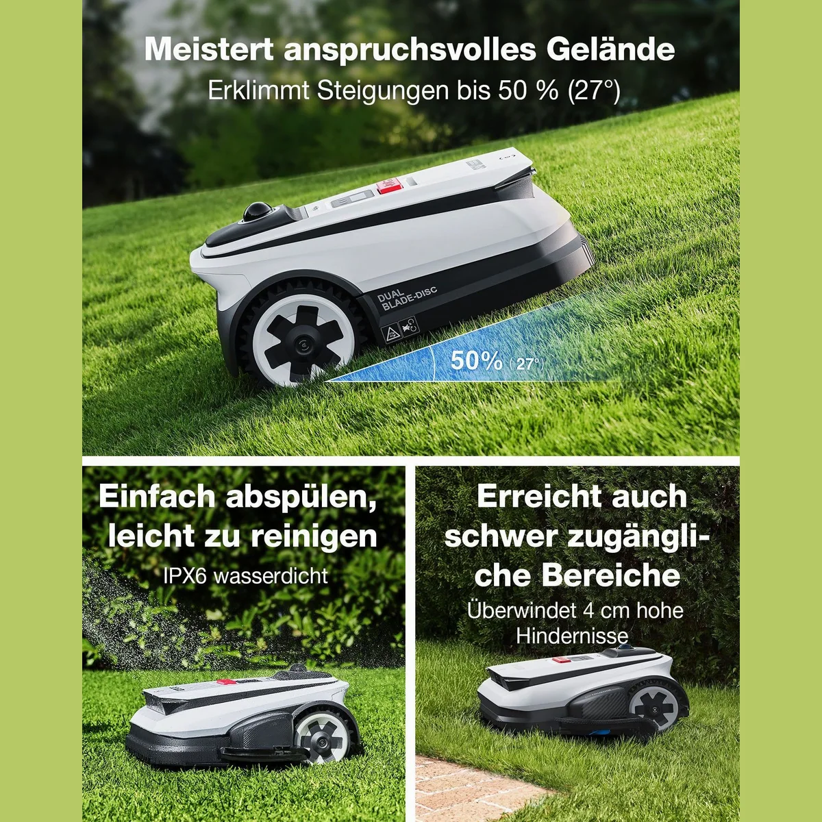ECOVACS Rasenmähroboter GOAT A1600 LiDAR PRO, für Rasenflächen bis 1600 m², hochpräzise Navigation 5