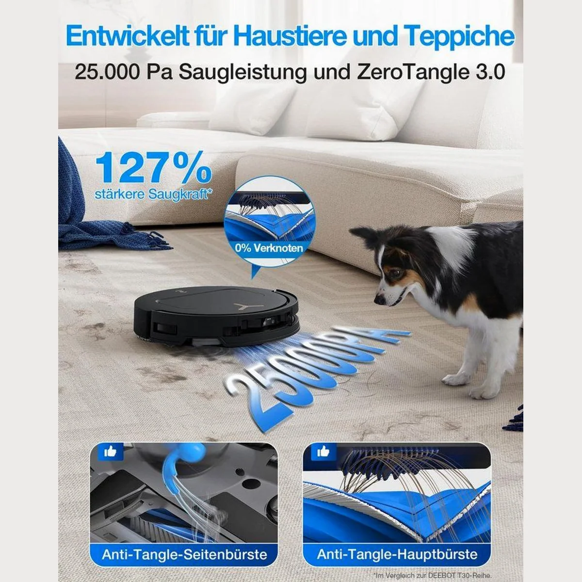 ECOVACS DEEBOT T50 Pro Omni Gen 3, 25000 Pa Saugleistung, KI-gesteuerte Reinigung, OMNI-Station 2