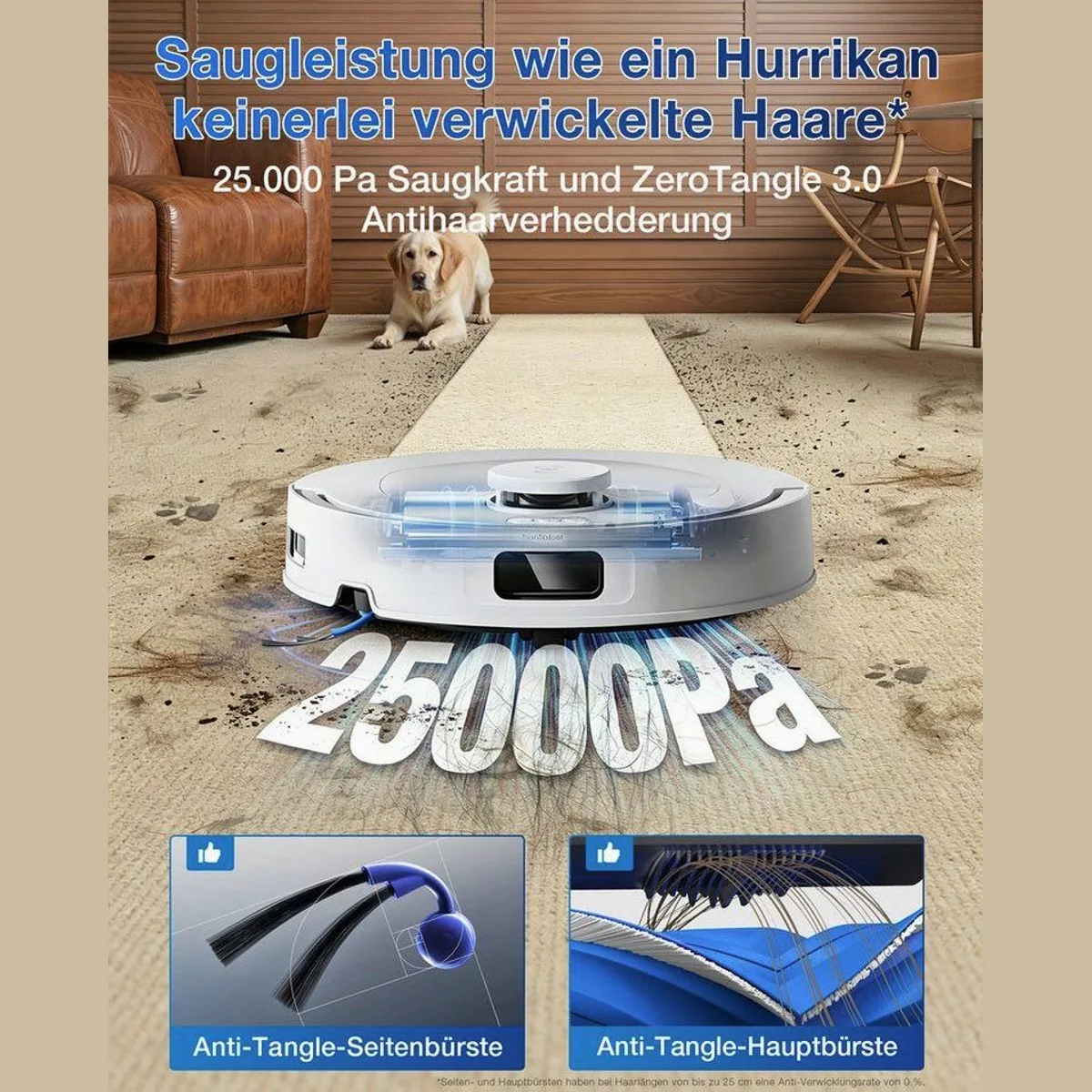 ECOVACS DEEBOT T30e Omni Saugroboter, 25.000 Pa Saugkraft, All-in-One-Station, OZMO Turbo Wischsystem 2