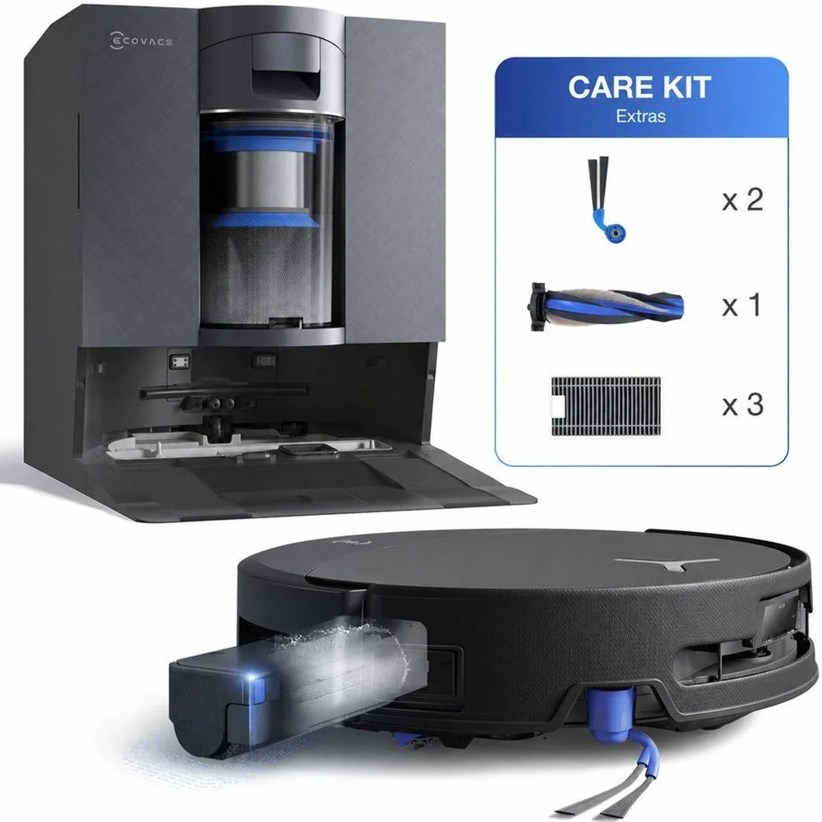 ECOVACS DEEBOT X11S OmniCyclone Care Kit, beutelloser Saugroboter mit 30.000 Pa Saugleistung