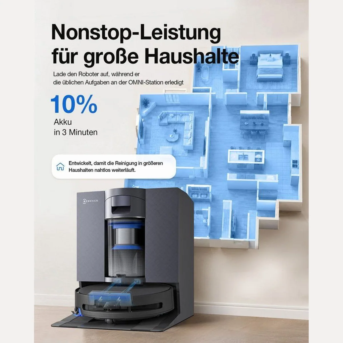 ECOVACS DEEBOT X11S OmniCyclone Care Kit, beutelloser Saugroboter mit 30.000 Pa Saugleistung 5
