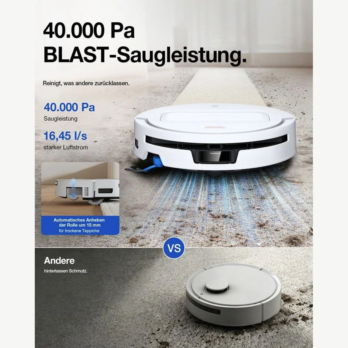 ECOVACS DEEBOT T90 MAX PRO, Nass-Trocken-Saugroboter mit 60 W Leistung 4