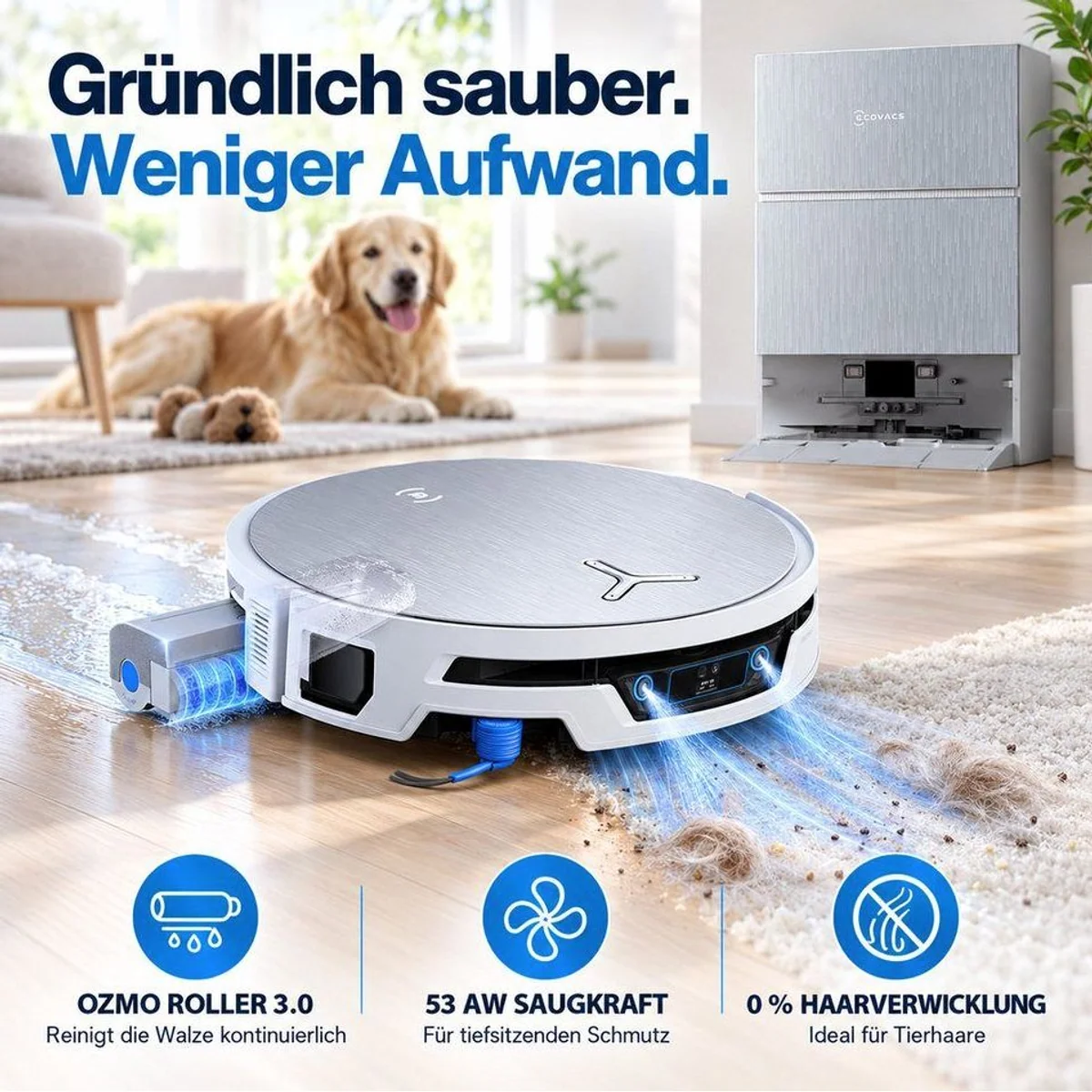 ECOVACS DEEBOT X12S Pro Omni Saugroboter, kraftvolle 27000 Pa Saugleistung, intelligente Navigation 2