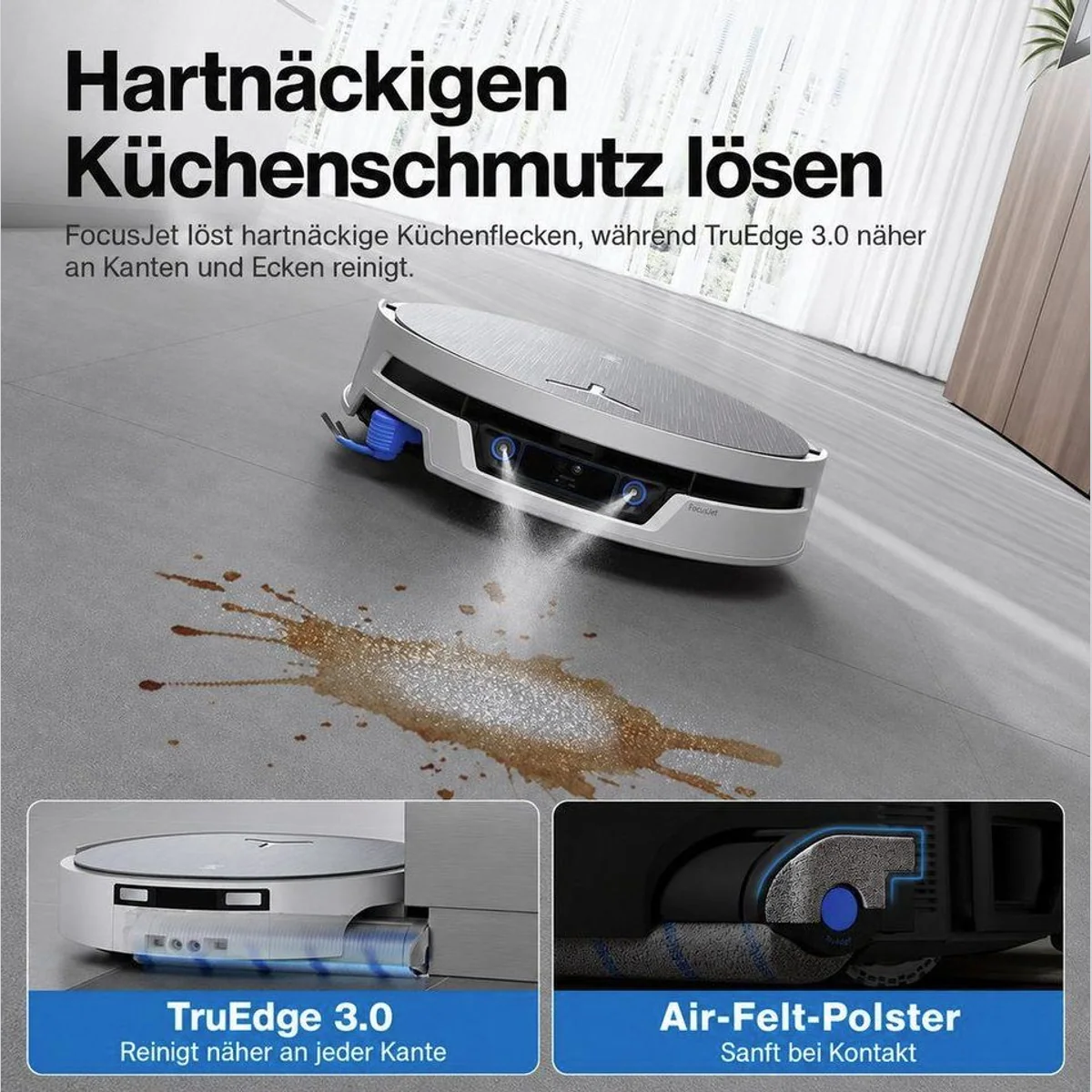 ECOVACS DEEBOT X12S Pro Omni Saugroboter, kraftvolle 27000 Pa Saugleistung, intelligente Navigation 4