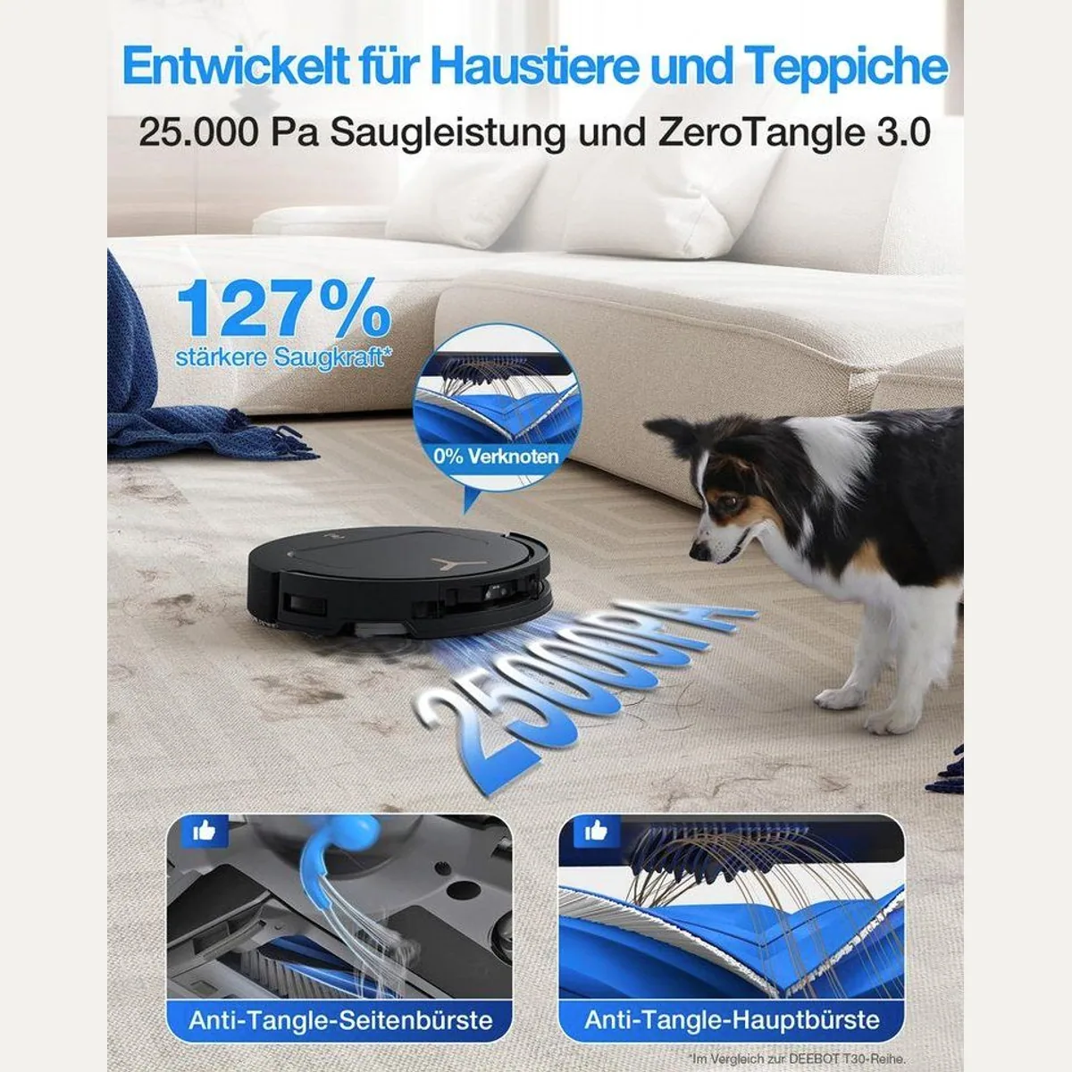 ECOVACS DEEBOT T50 Pro Omni Gen3, 25000 Pa Saugleistung, AIVI 3D Technologie, OMNI-Station 2