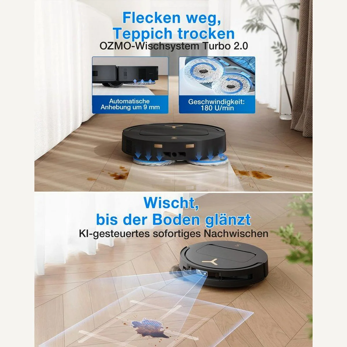 ECOVACS DEEBOT T50 Pro Omni Gen3, 25000 Pa Saugleistung, AIVI 3D Technologie, OMNI-Station 5