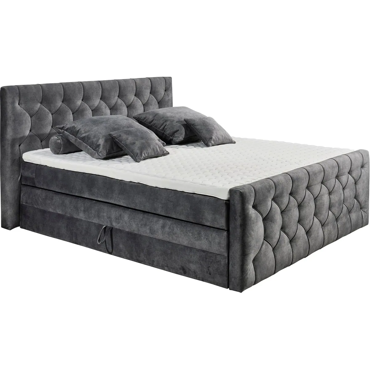 ED EXCITING DESIGN Boxspringbett CASHFIELD, Doppelbett mit Bettkasten, Taschenfederkernmatratze H3 2