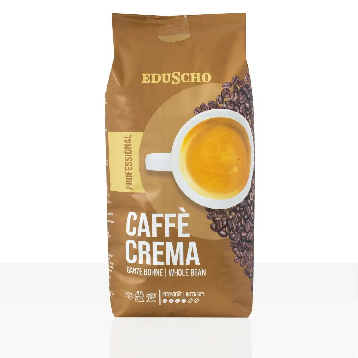 Eduscho Professional Caffe Crema, 6 x 1kg Kaffeebohnen, intensiver Charakter, samtige Crema, ideal für Vollautomaten