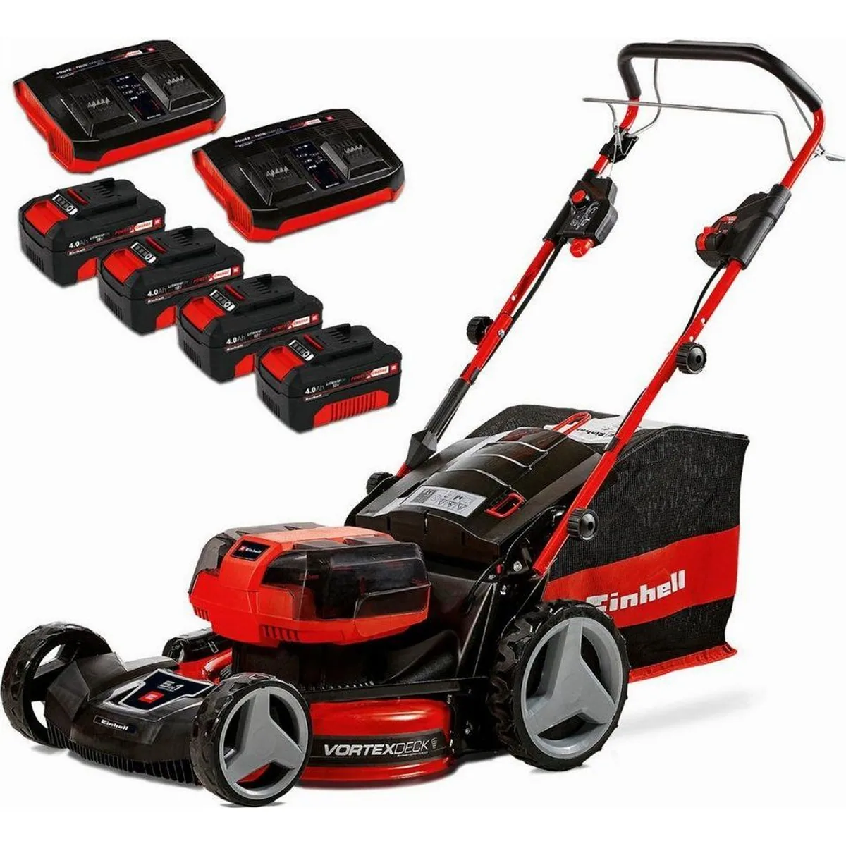 Einhell GP-CM 36/47 S HW Li Akkurasenmäher, 47 cm Schnittbreite, 4 Akkus & Ladegerät
