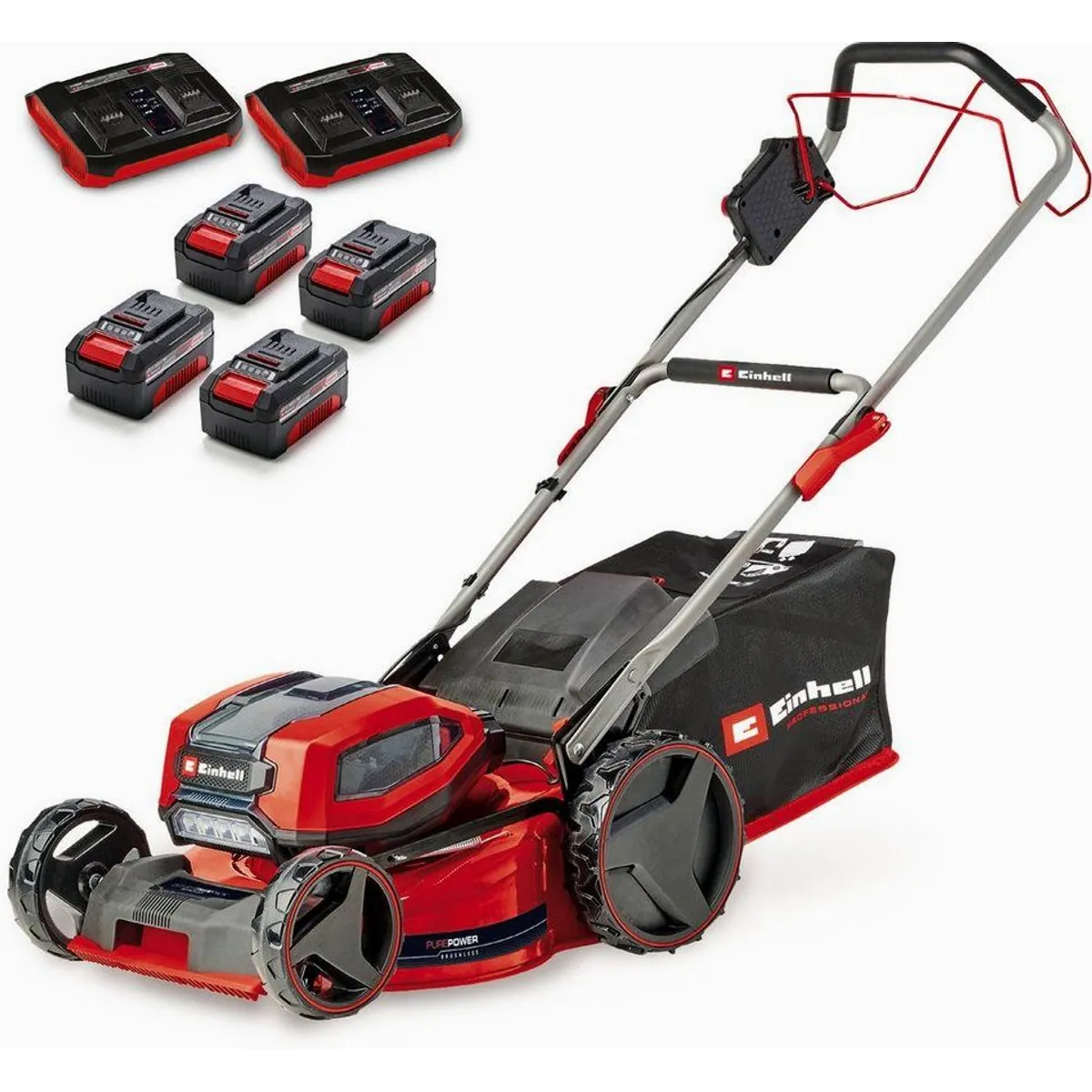 Einhell Akku-Rasenmäher GP-CM 36/47 S Li BL, 47 cm Schnittbreite, 4x 4,0 Ah Akku