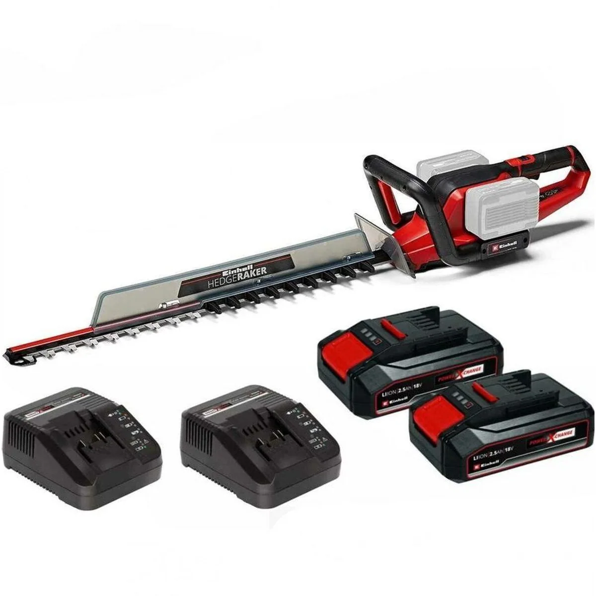 Einhell GE-CH 36/65 Akku-Heckenschere, 65 cm Schnittlänge, drehbarer Griff, inkl. 2 Akkus & Ladegeräte