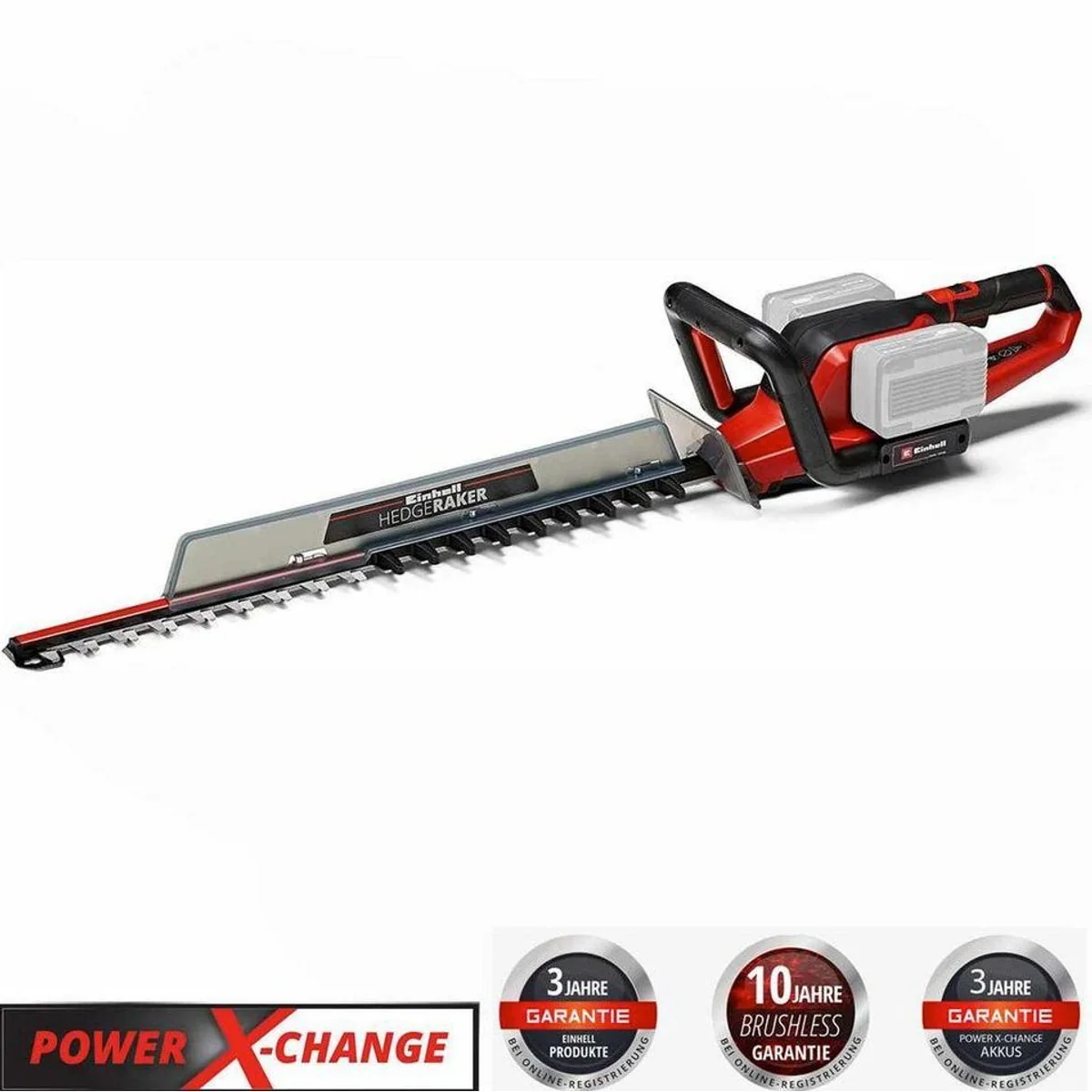 Einhell GE-CH 36/65 Akku-Heckenschere, 65 cm Schnittlänge, drehbarer Griff, inkl. 2 Akkus & Ladegeräte 2