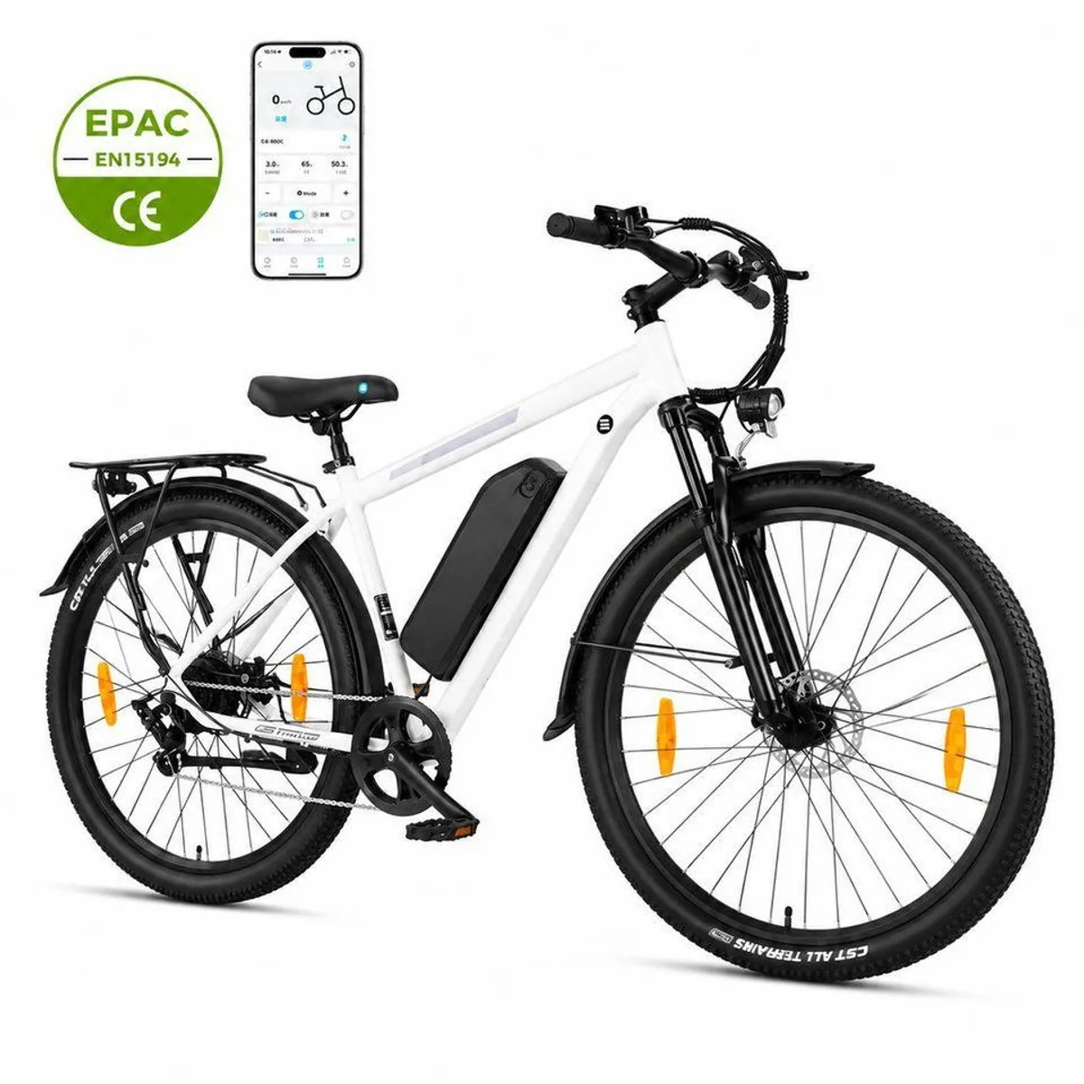 ELEKWHEELS E-Bike Trekkingrad 26", 250W Heckmotor, 40 km Reichweite, Shimano 7-Gang