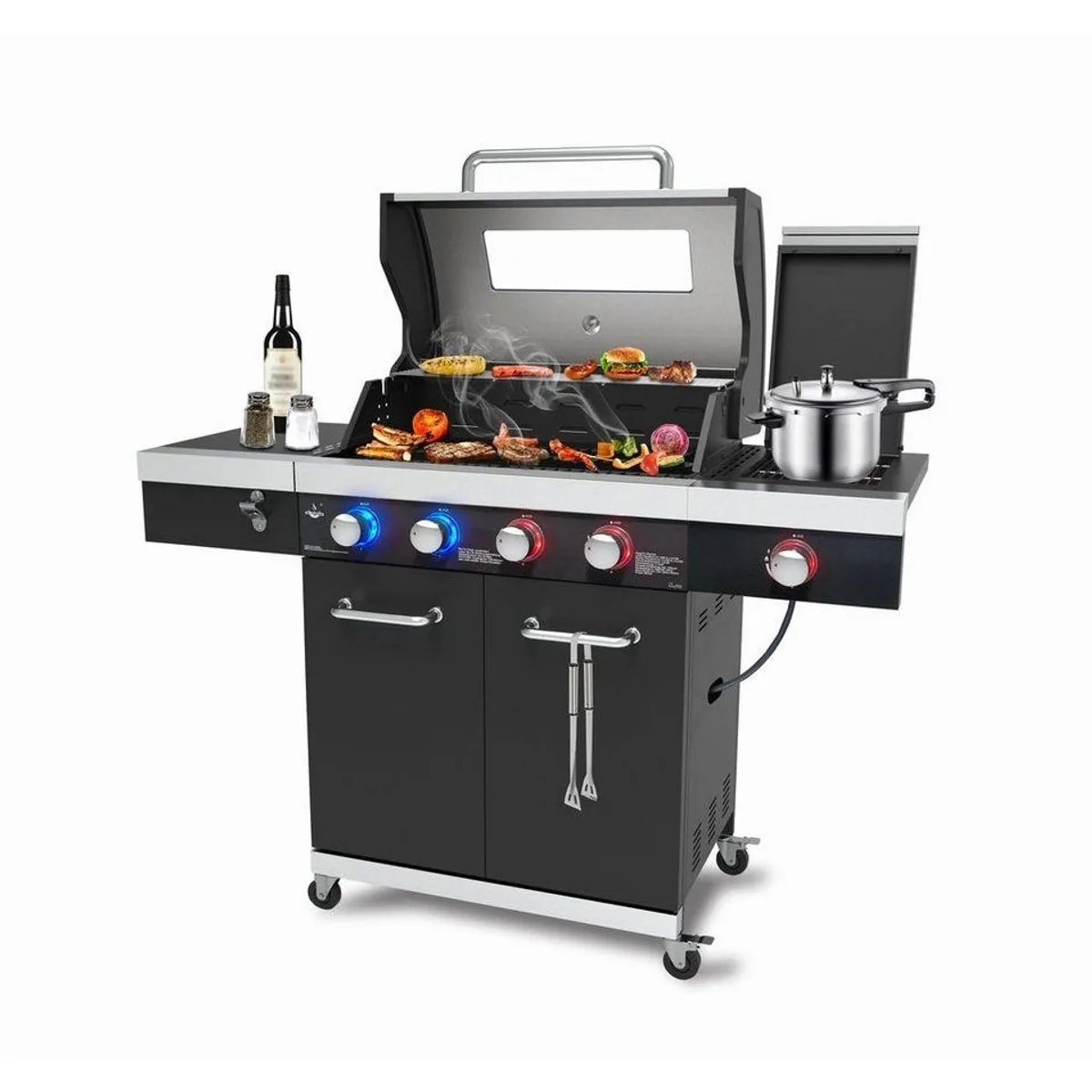 El Fuego Kingsten Gasgrill, 5 Brenner mit Infrarot-Seitenbrenner — vielseitig, leistungsstark, sicher