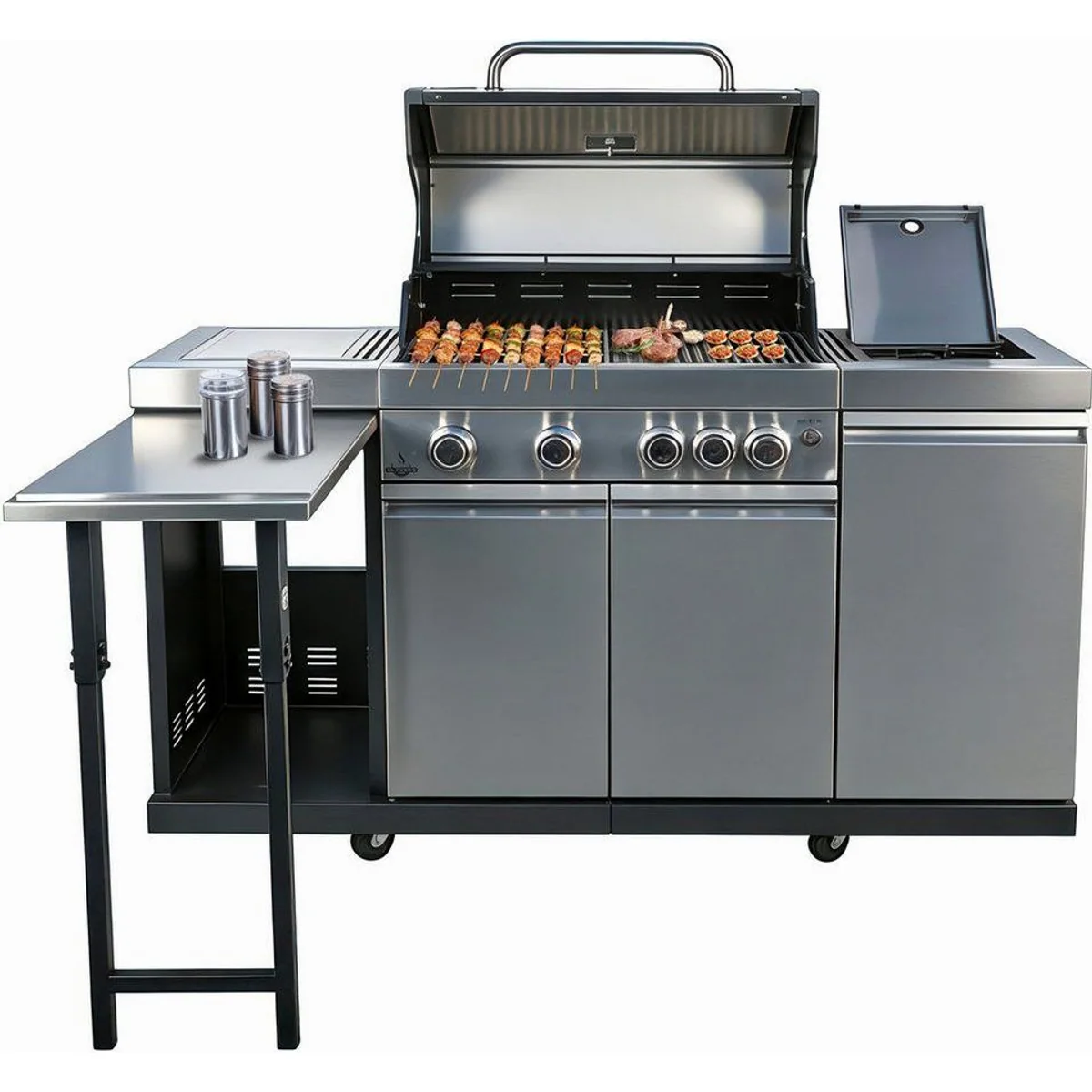 El Fuego Kombigrill Augusta, 17 kW Leistung, vielseitig einsetzbar als Gas- und Holzkohlegrill