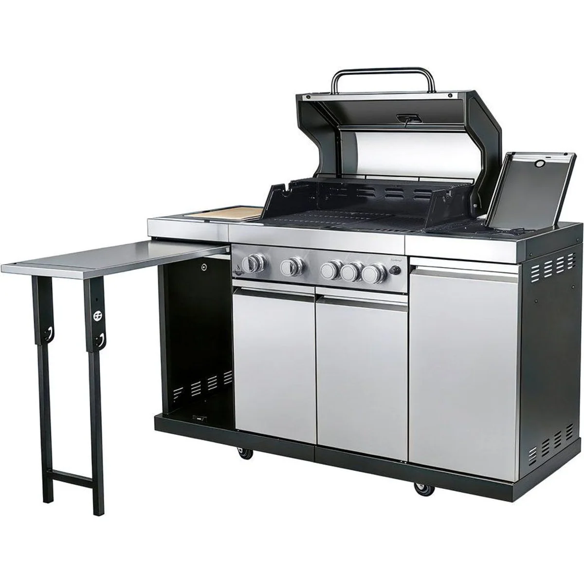 El Fuego Kombigrill Augusta, 17 kW Leistung, vielseitig einsetzbar als Gas- und Holzkohlegrill 2