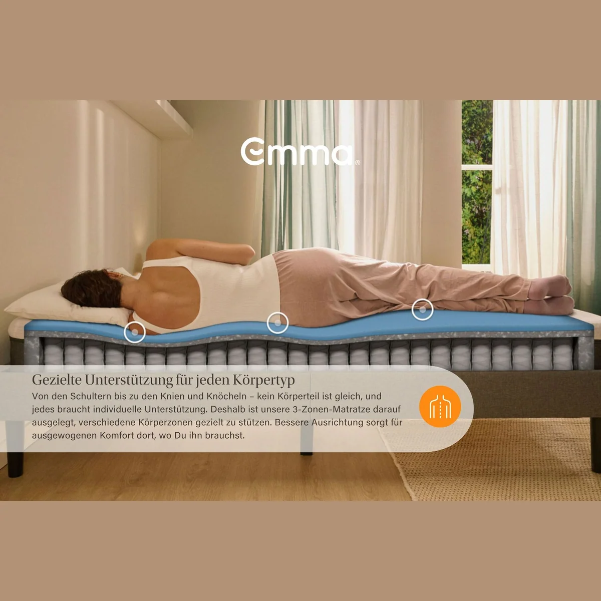 Emma Original Lite Matratze, 22 cm hoch, atmungsaktiv, ergonomisch 3