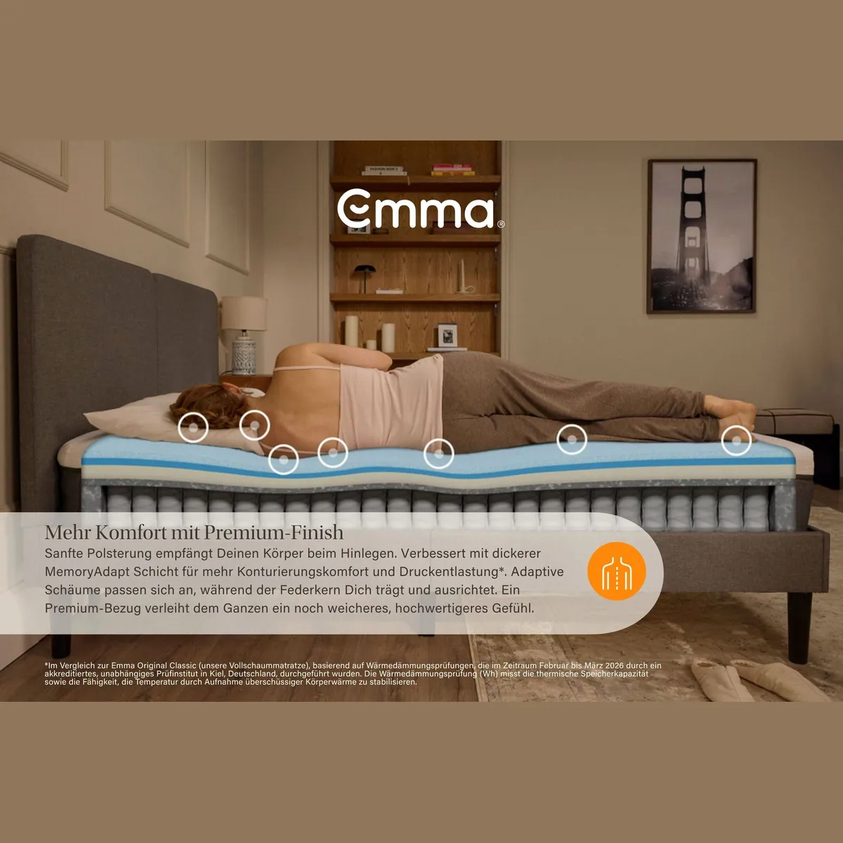 Emma Original Pro Matratze, 27 cm hoch, 7-Zonen-Komfort, optimale Schlaftemperatur 3