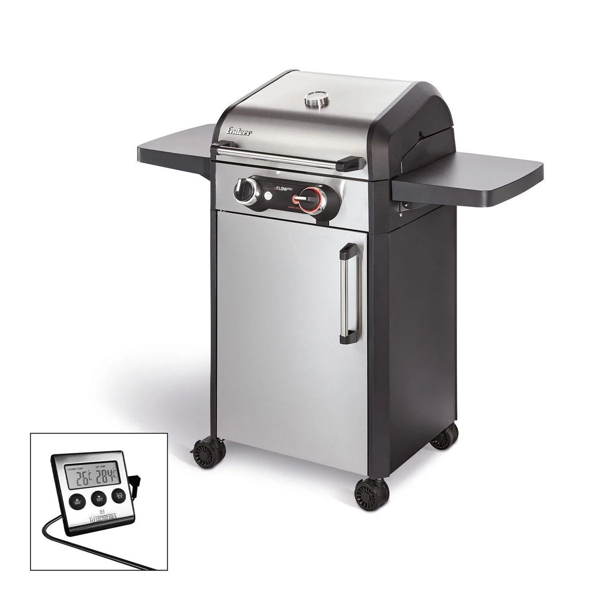 Enders eFlow Pro 2 Turbo Elektrogrill, 3000 W, inkl. Fleischthermometer, große Grillfläche