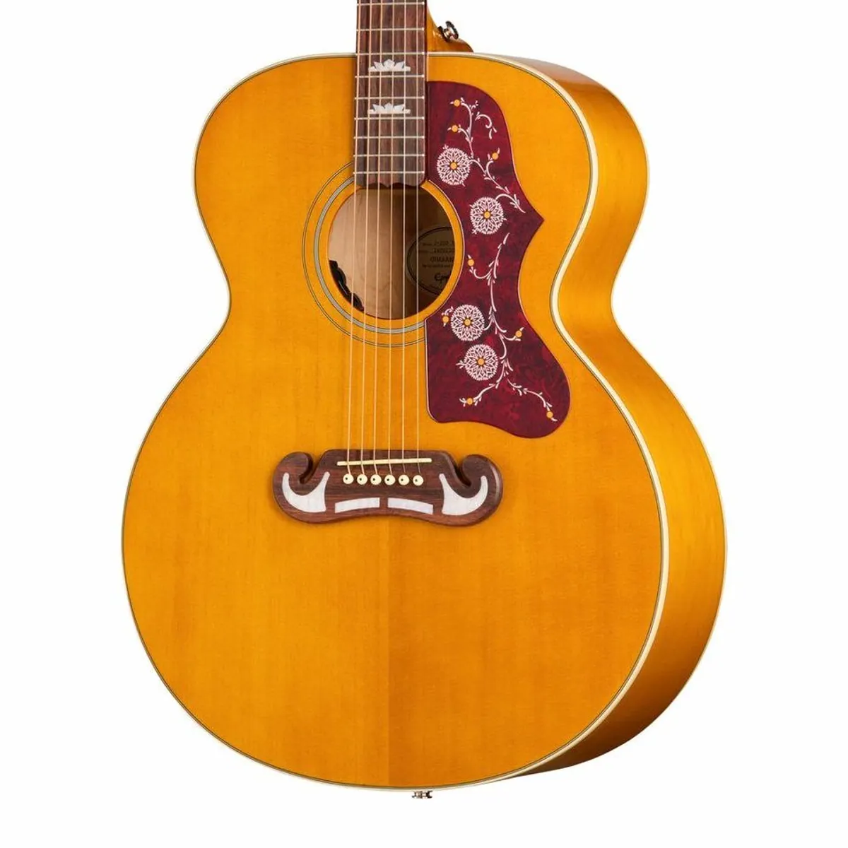 Epiphone J-200 Studio Natural, Massive Fichtendecke, Elektroakustisch, Tortoise-Schlagbrett 3