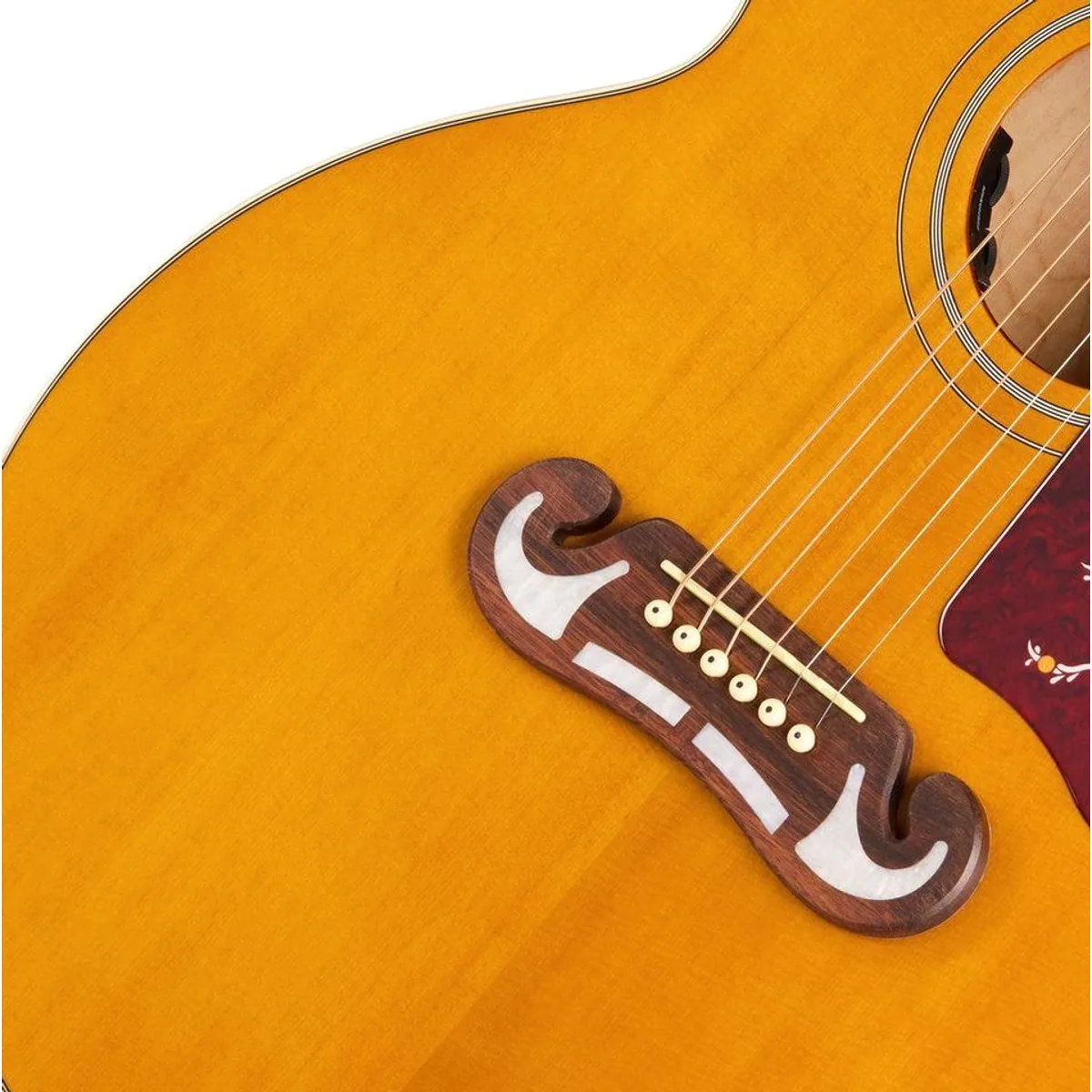 Epiphone J-200 Studio Natural, Massive Fichtendecke, Elektroakustisch, Tortoise-Schlagbrett 5