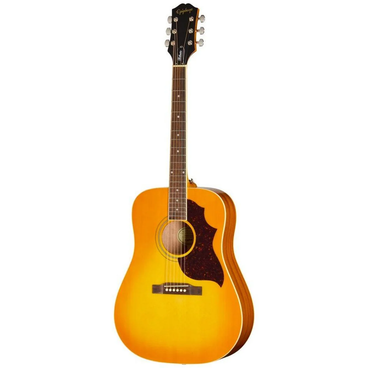 Epiphone Hummingbird Tribute Westerngitarre, Dreadnought, Heritage Cherry Sunburst — kraftvoller Sound, edles Design, ergonomischer Hals