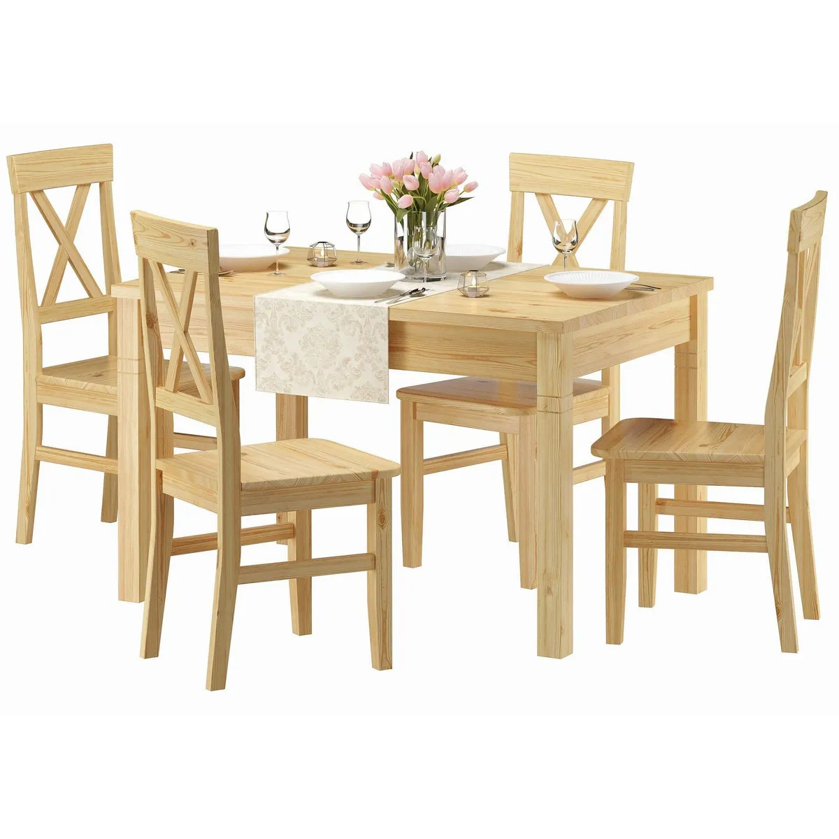ERST-HOLZ Essgruppe, Kiefer massiv, stabil und stilvoll 2