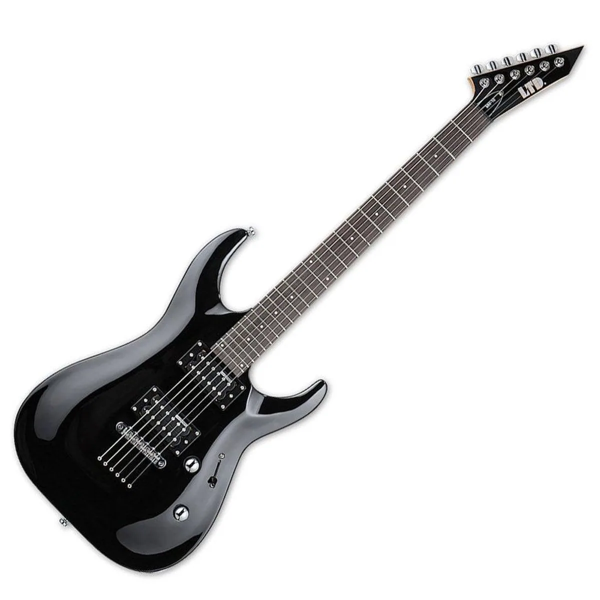 ESP LTD MH-10 KIT BLK E-Gitarre, ideal für Einsteiger, inklusive Gigbag und Klinkenkabel 3