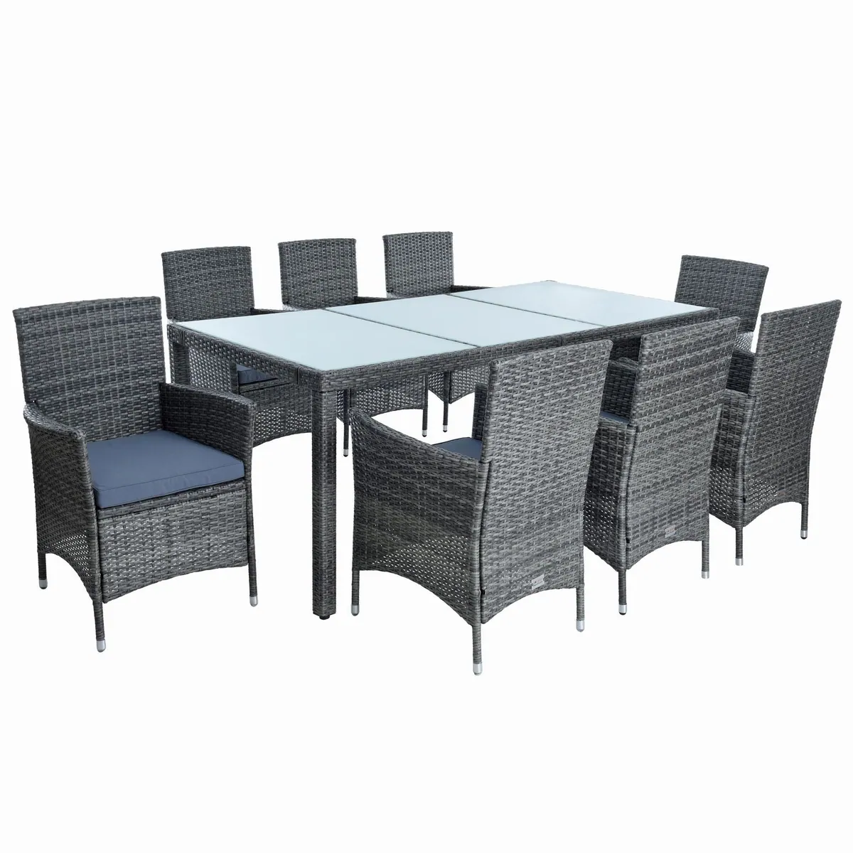 ESTEXO Sitzgruppe Polyrattan Gartenmöbel Set, für 8 Personen, anthrazit-grau 3