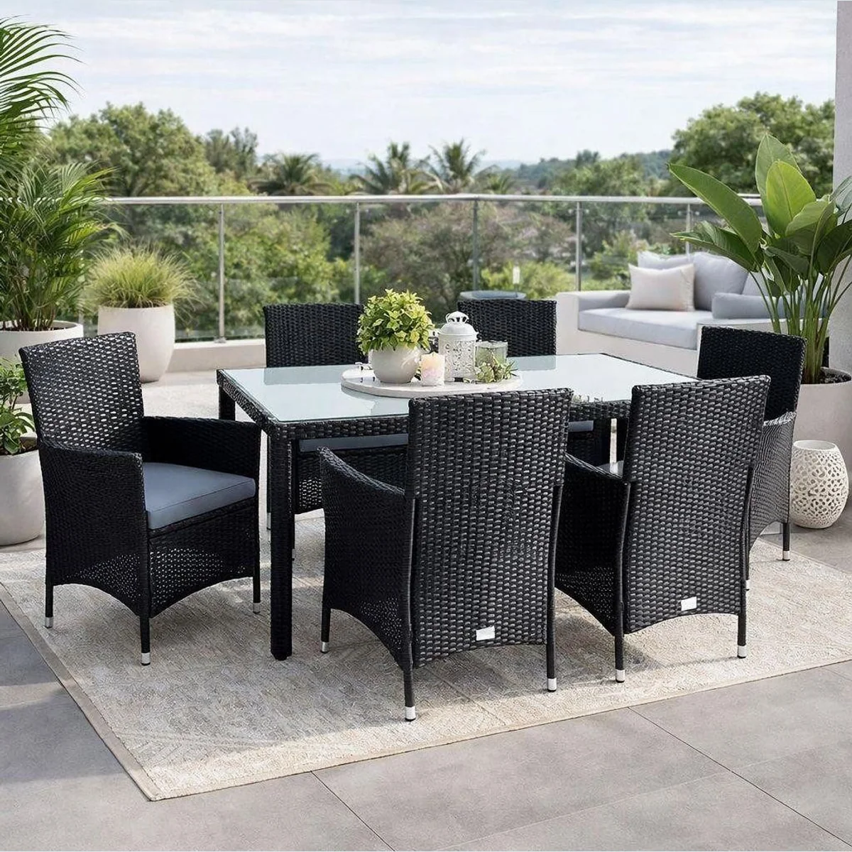 ESTEXO Sitzgruppe Poly-Rattan, stilvolles Gartenset für 6 Personen