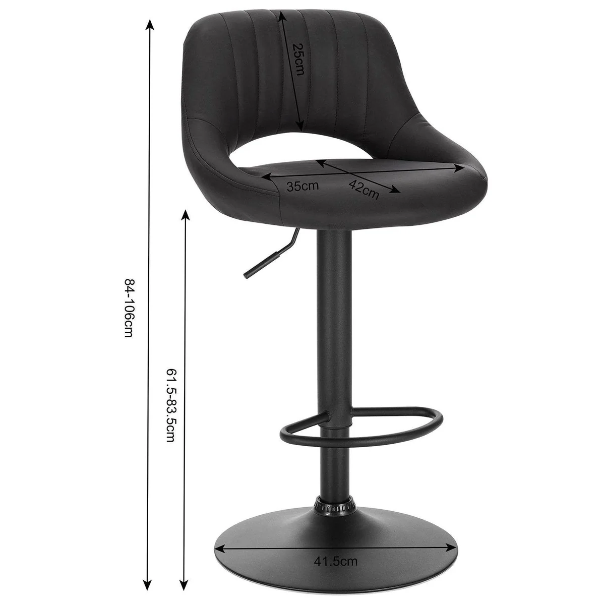 EUGAD Barhocker (2 St), stufenlos höhenverstellbar, robust und elegant 3