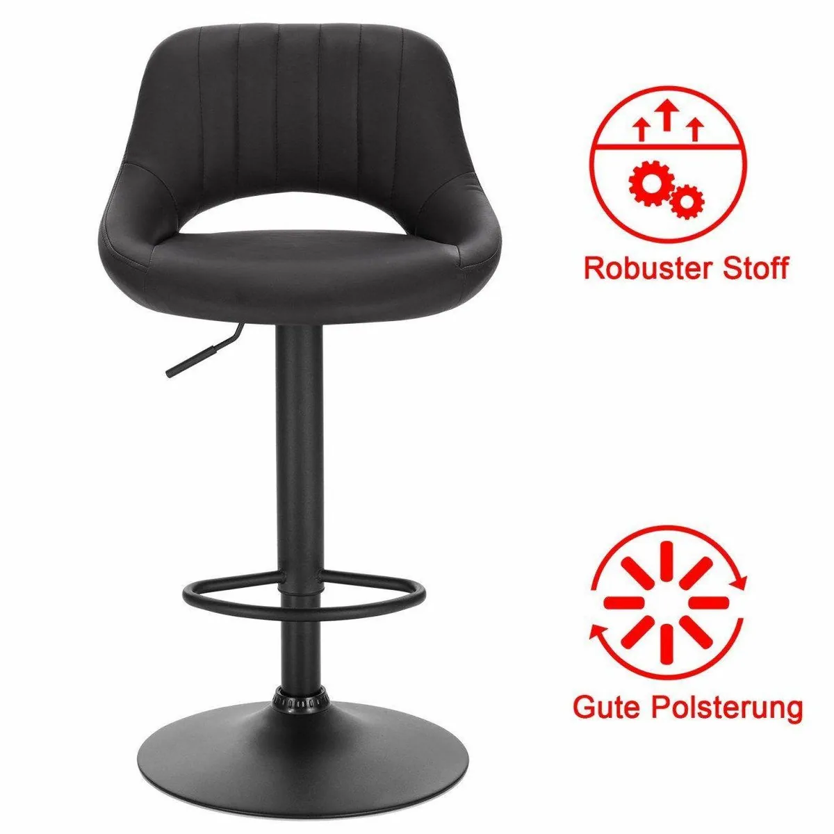 EUGAD Barhocker (2 St), stufenlos höhenverstellbar, robust und elegant 4