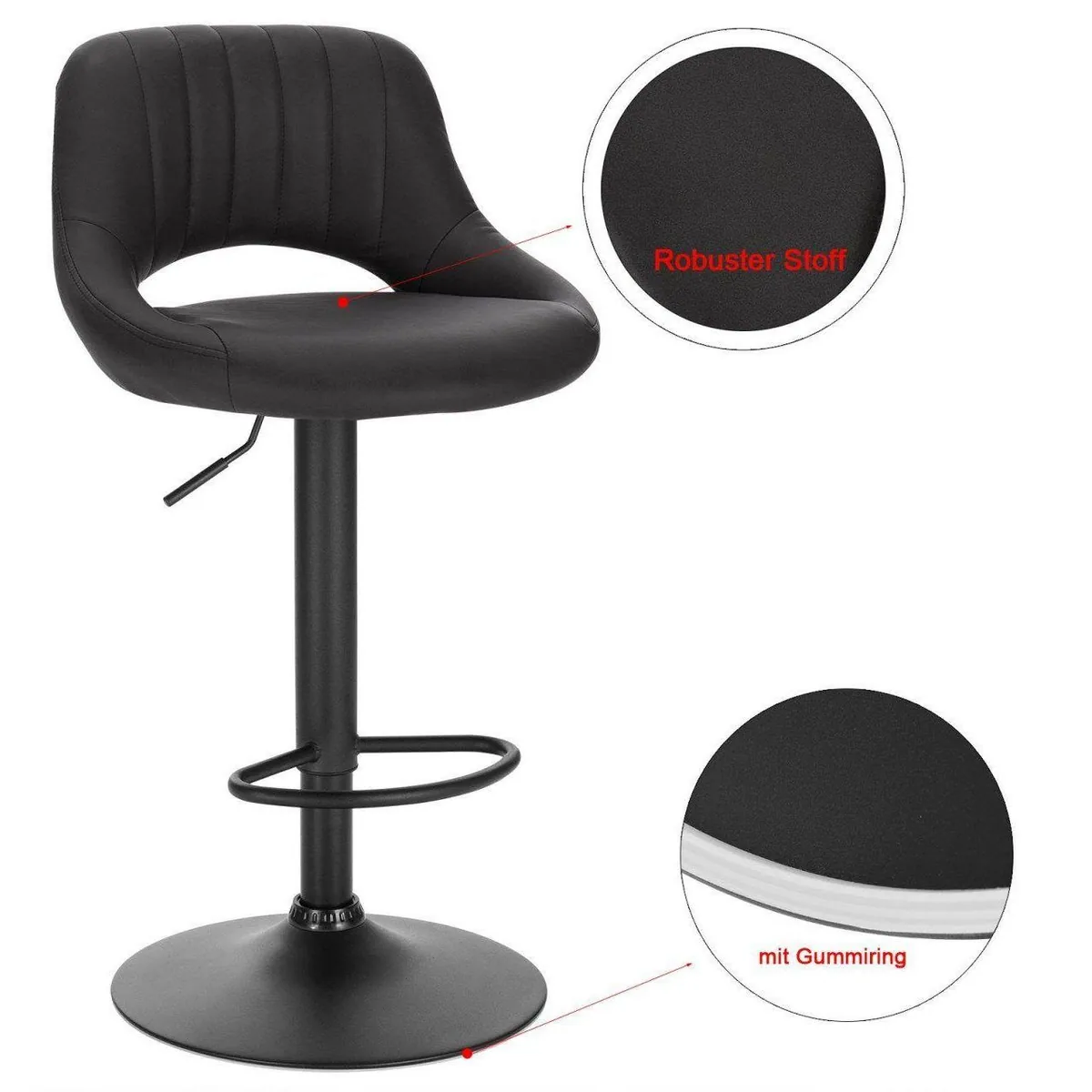 EUGAD Barhocker (2 St), stufenlos höhenverstellbar, robust und elegant 5