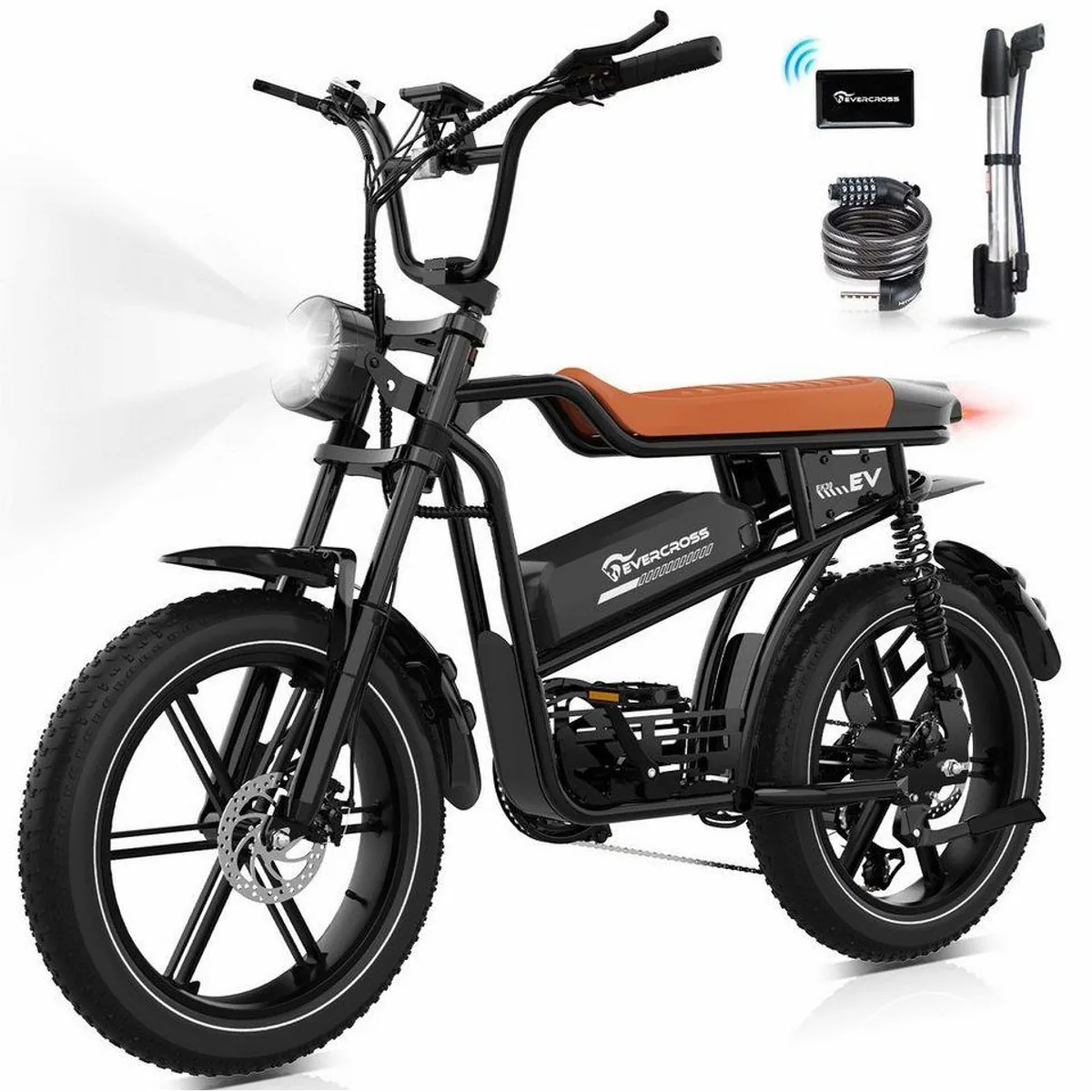 EVERCROSS TECH E-Bike 20” x 4,0, abnehmbare 15,6AH Batterie, 7-Gang Shimano, 100km Reichweite