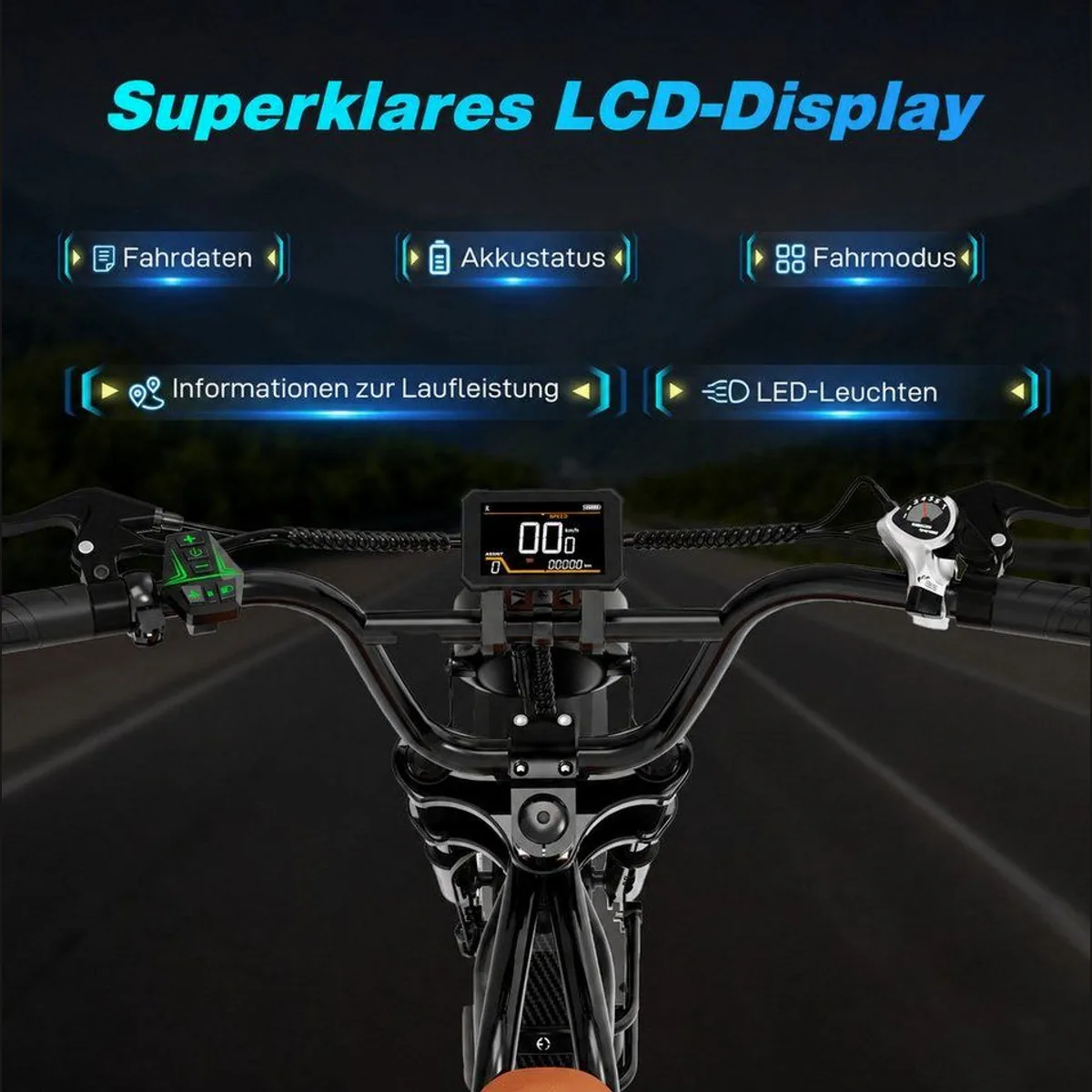 EVERCROSS TECH E-Bike 20” x 4,0, abnehmbare 15,6AH Batterie, 7-Gang Shimano, 100km Reichweite 5