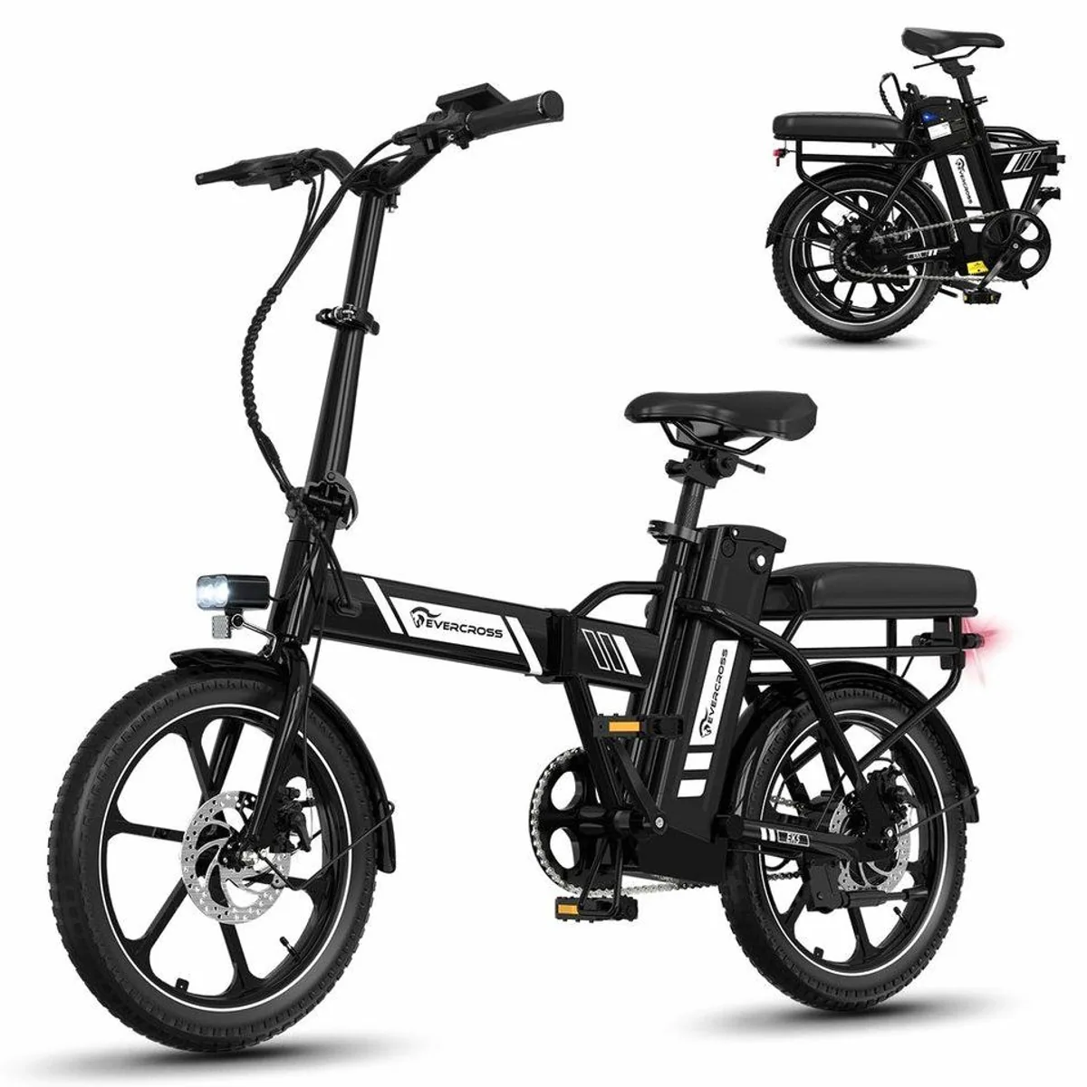 EVERCROSS TECH E-Bike EK5, faltbar, 250W Motor, 60 km Reichweite