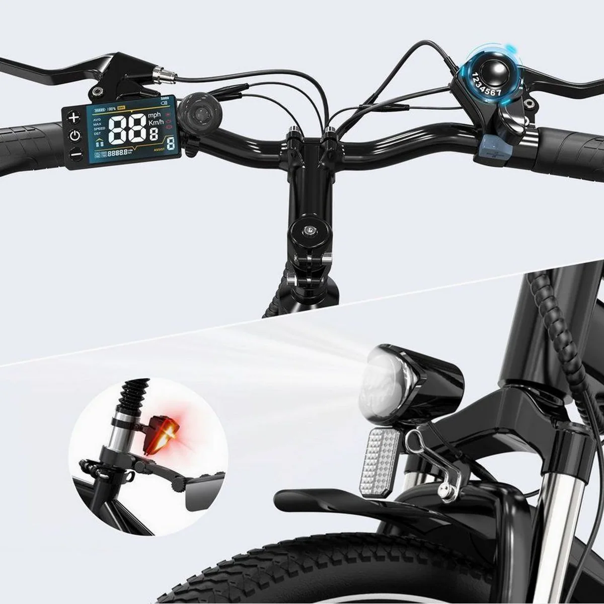 EVERCROSS TECH E-Bike Cityrad, 250W Motor, 36V 13Ah Akku, 7 Gang — Pendeln leicht gemacht 3