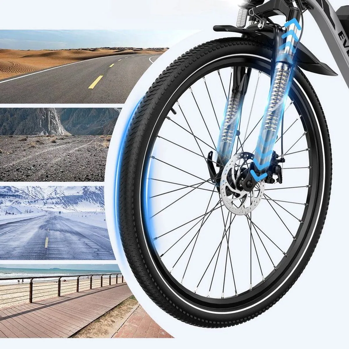EVERCROSS TECH E-Bike Cityrad, 250W Motor, 36V 13Ah Akku, 7 Gang — Pendeln leicht gemacht 5