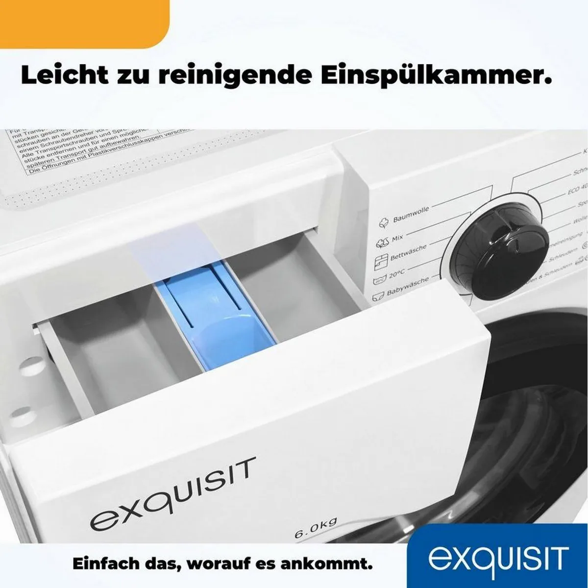 exquisit WA6110-021A Waschmaschine, 6 kg Fassungsvermögen, energieeffiziente Programme 5