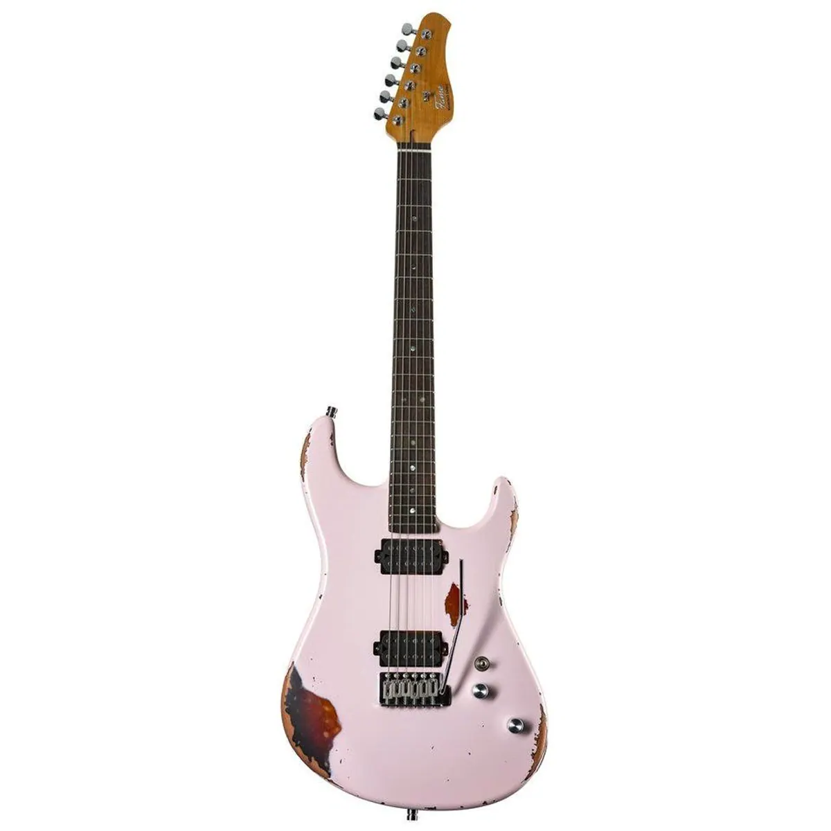 FAME Custom ST RW Worn Strawberry over Sunburst, Mahagoni-Korpus, Push/Pull-Humbucker 2