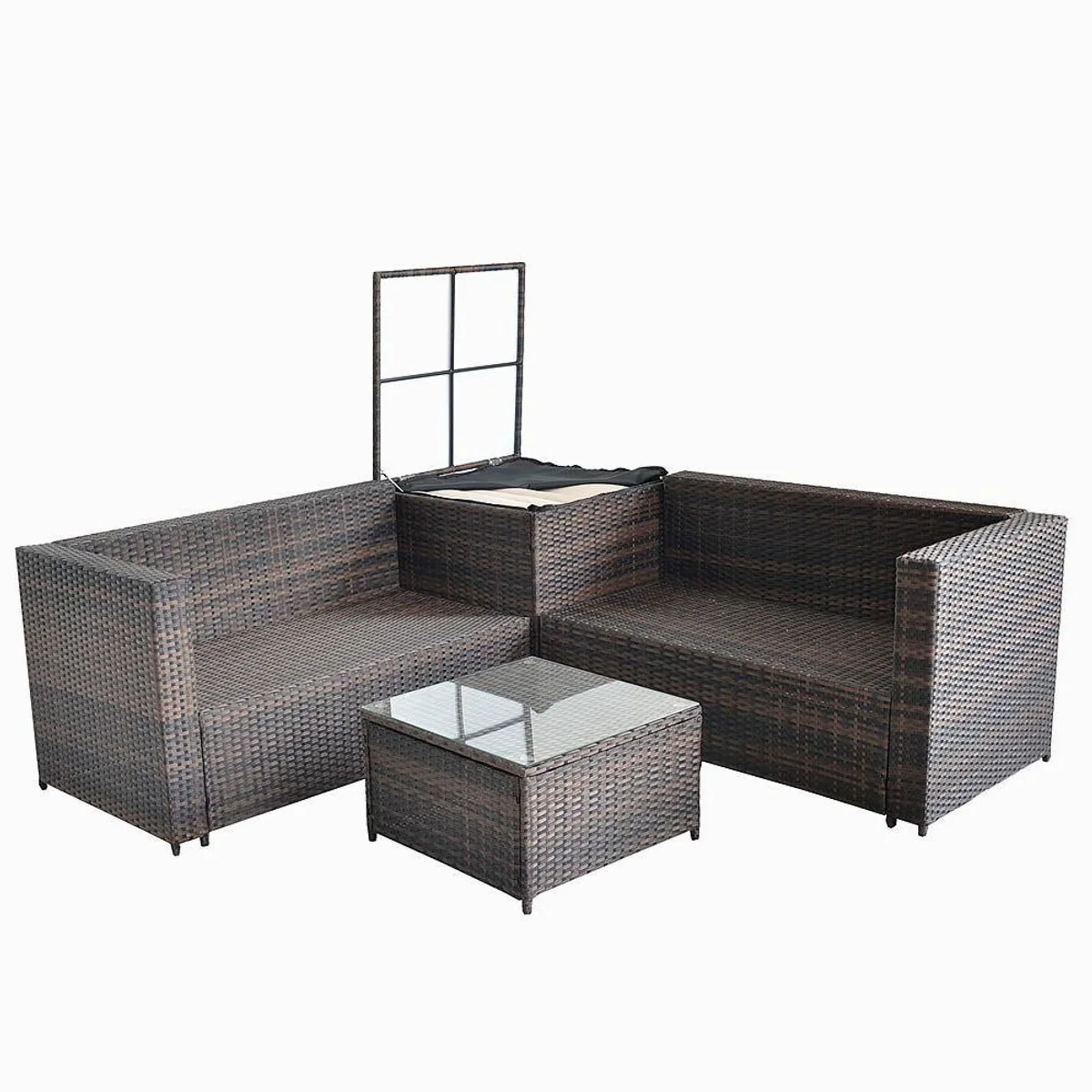 Feel2Home Garten-Essgruppe, stilvolles Design mit Kissenbox und Tisch 4