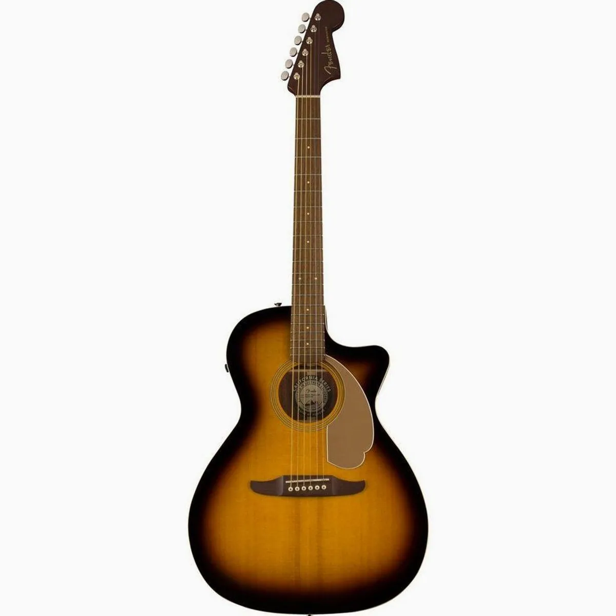 Fender Newporter Player WN Sunburst, kompakte Westerngitarre, ausgewogener Sound, Fishman-Tonabnehmer 2